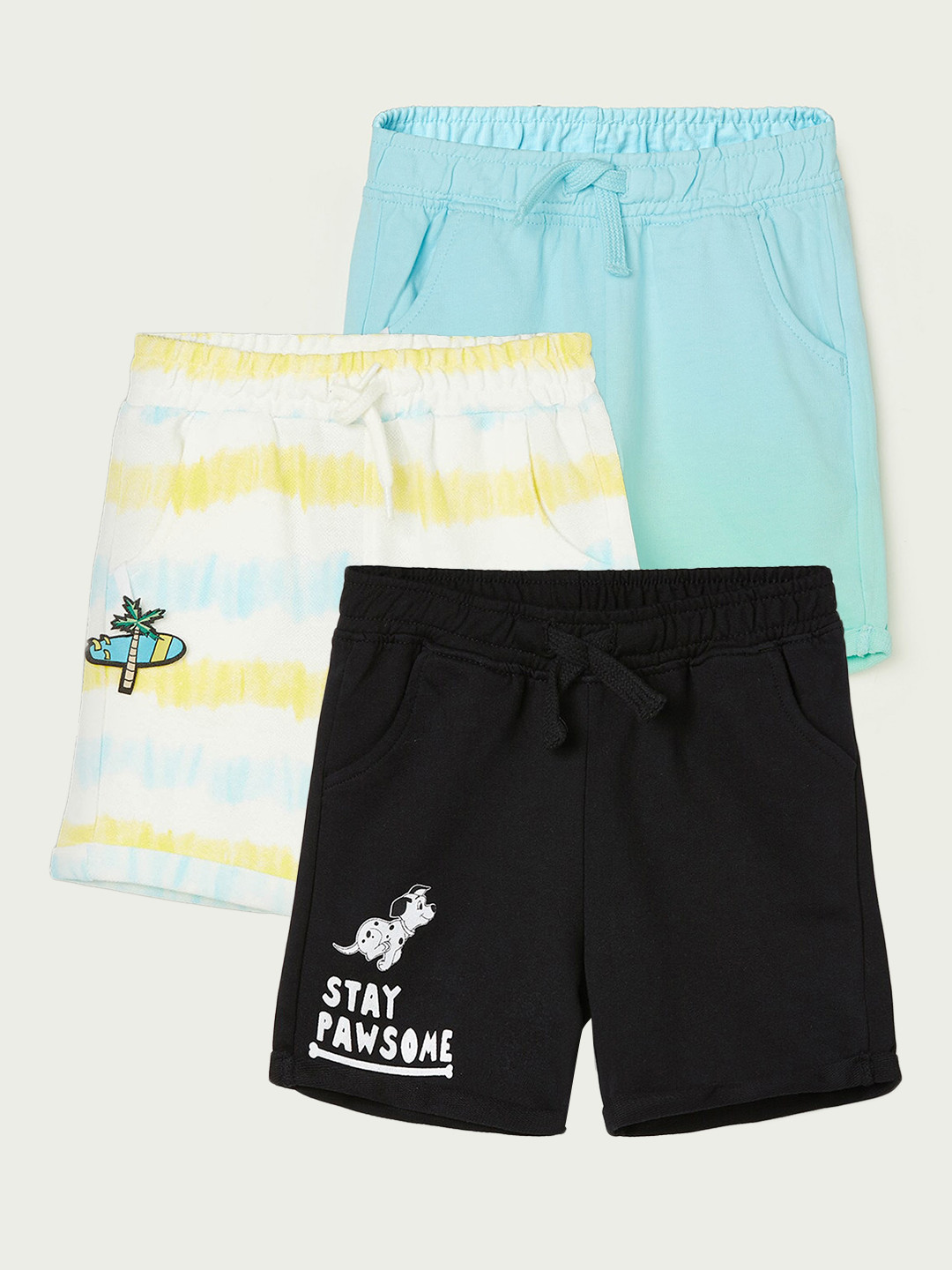 

Juniors by Lifestyle Infant Boys Pack Of 3 Pure Cotton Shorts, Black