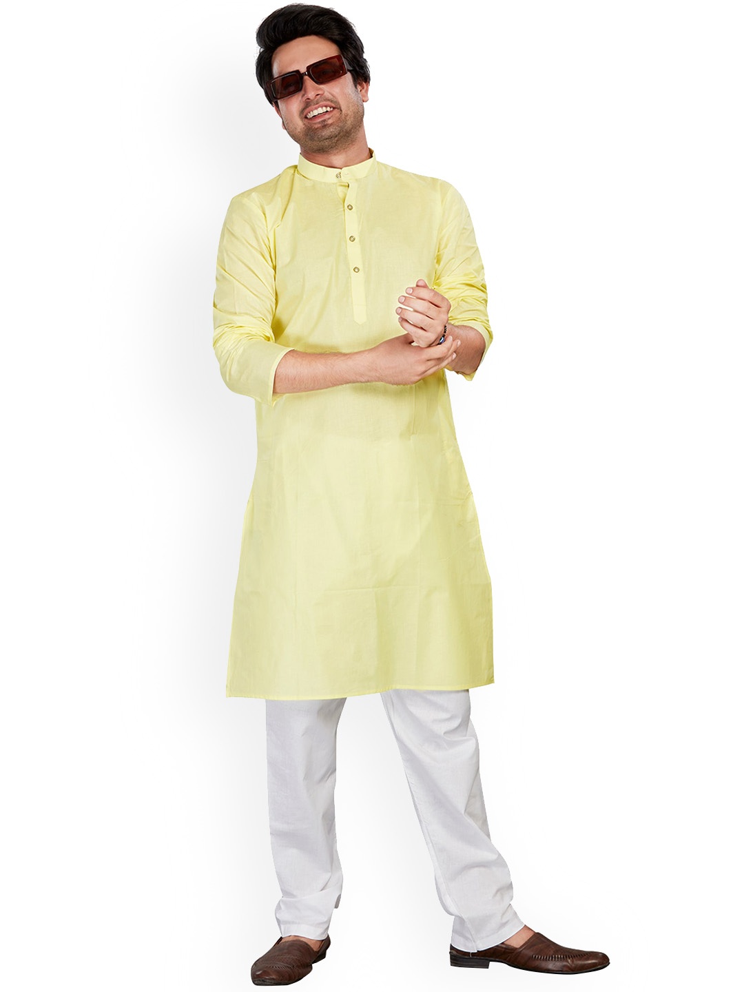

Authentics Pure Cotton Straight Kurta, Yellow