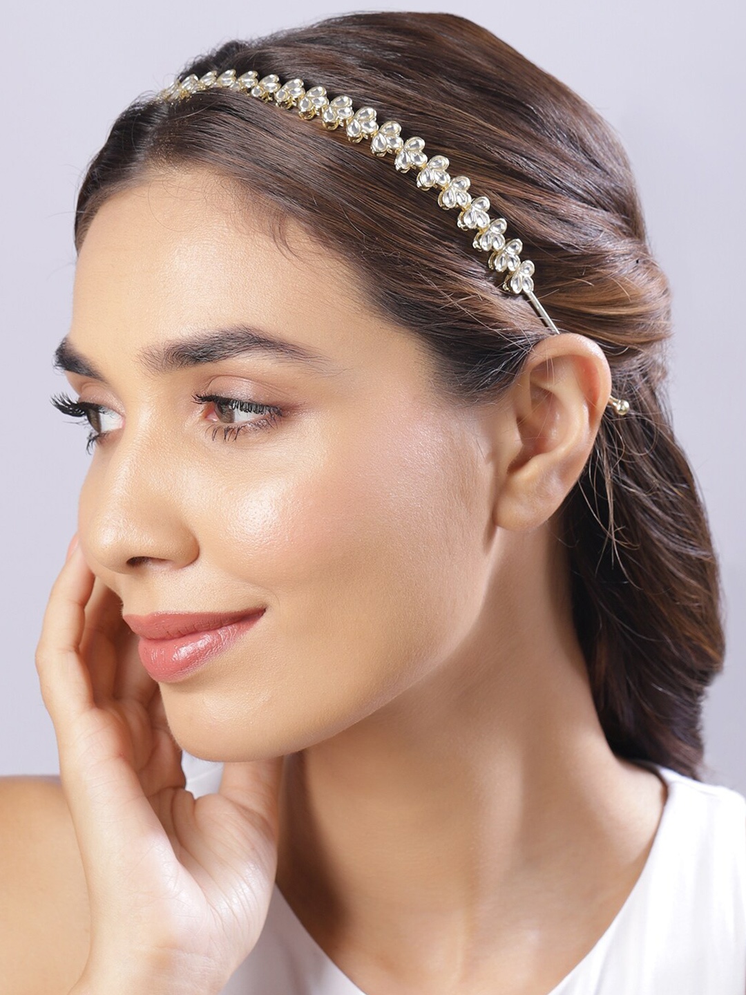 

Rubans Gold Plated Kundan Studded Hairband