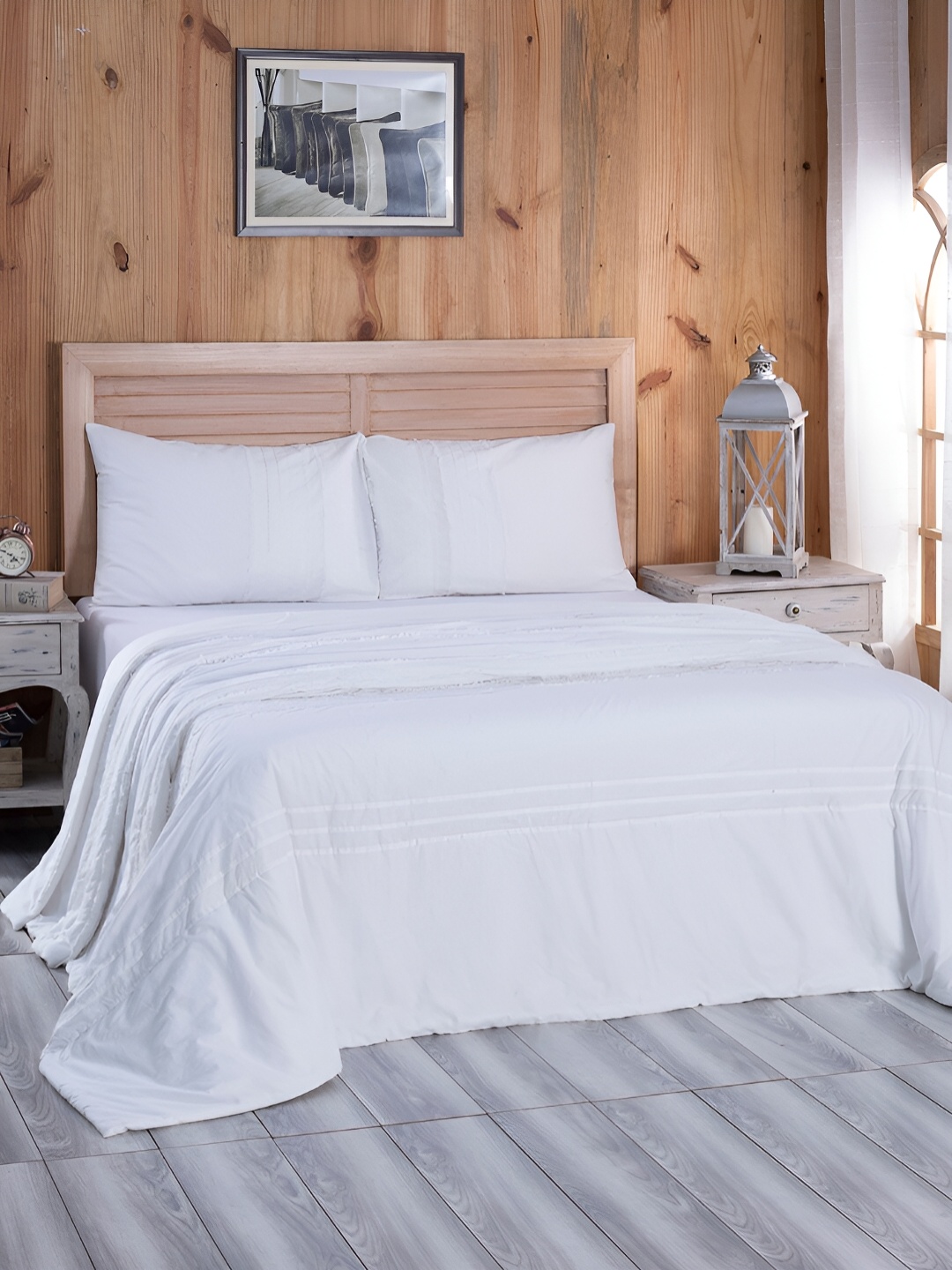 

MASPAR White 110 GSM Cotton Double Queen Quilt