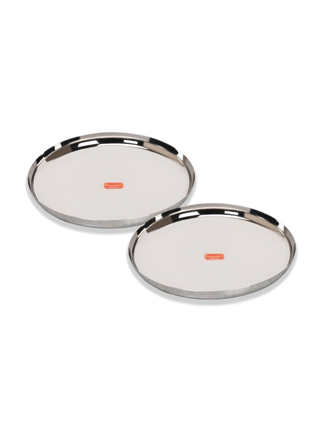 

SUMEET 2 Pcs Stainless-Steel Dinner Plates