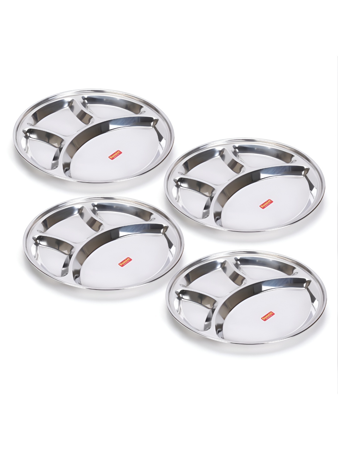 

Sumeet 4 Pcs Stainless Steel Dinner Plates