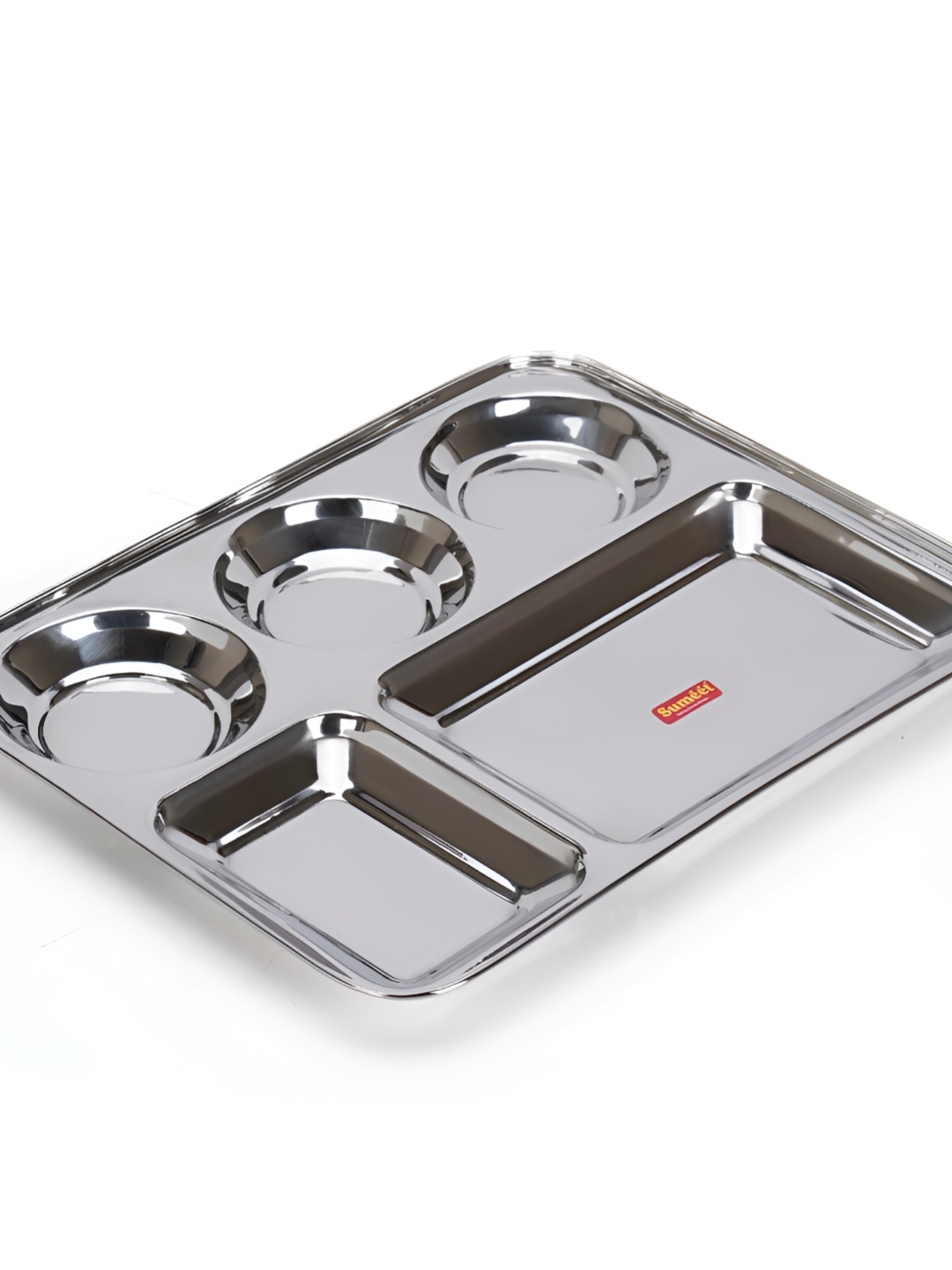 

Sumeet Stainless Steel Rectangular Compartment Dinner Plate