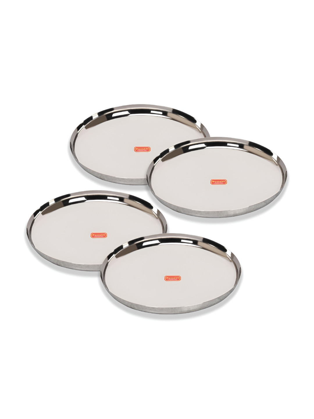 

Sumeet 4 Pieces Stainless Steel Heavy Gauge Dinner Plate With Mirror Finish