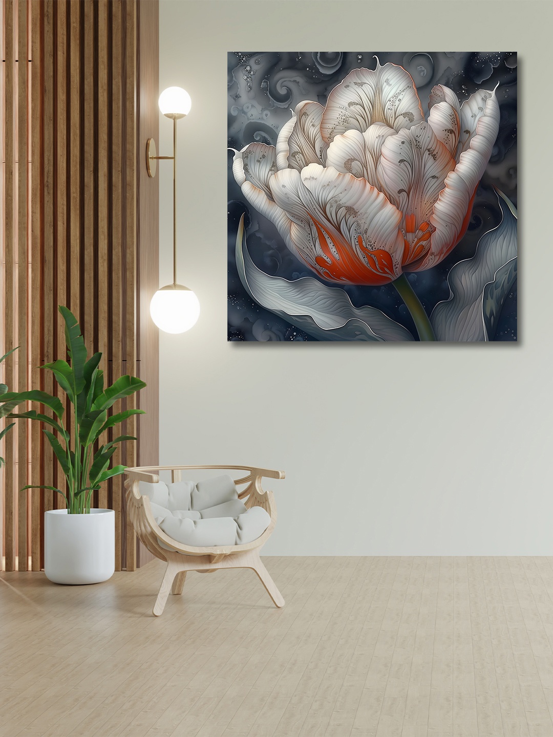 

OLIVE TREE Blue & White Canvas Other Painting Wall Art