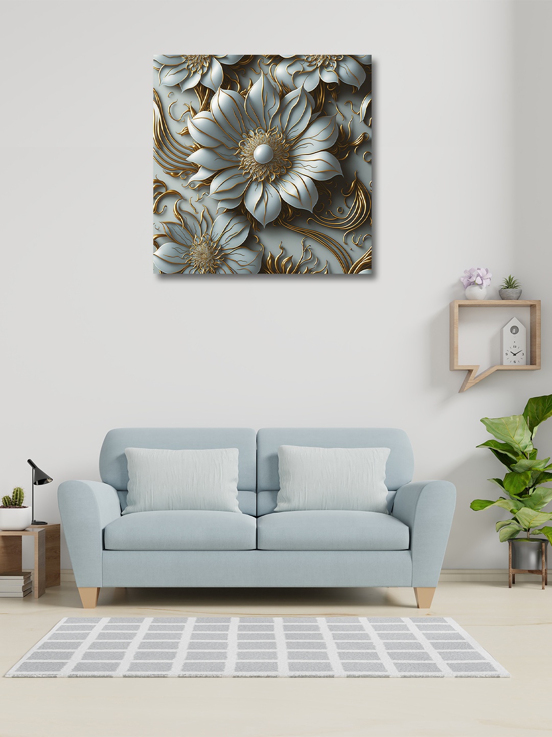 

OLIVE TREE Blue & Gold-Toned Canvas Other Painting Wall Art