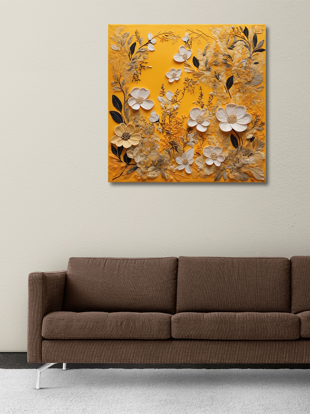 

OLIVE TREE Orange & White Canvas Other Painting Wall Art