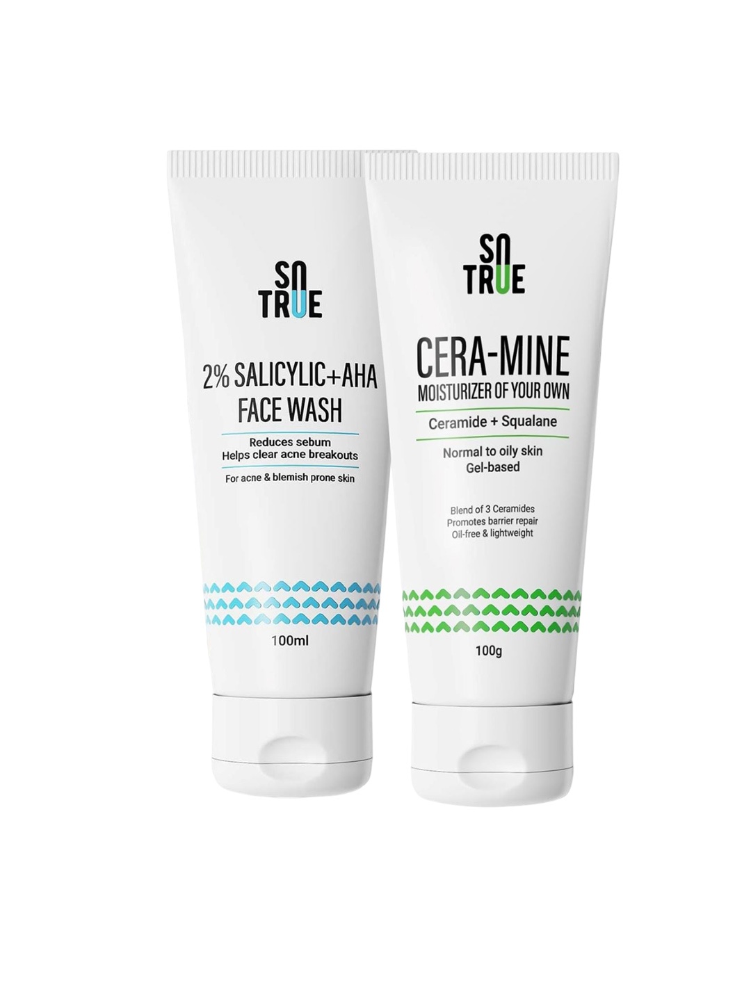 

SOTRUE Ceramide Gel Face Moisturizer & 2% Salicylic Acid Face Wash-100gm + 100ml, White