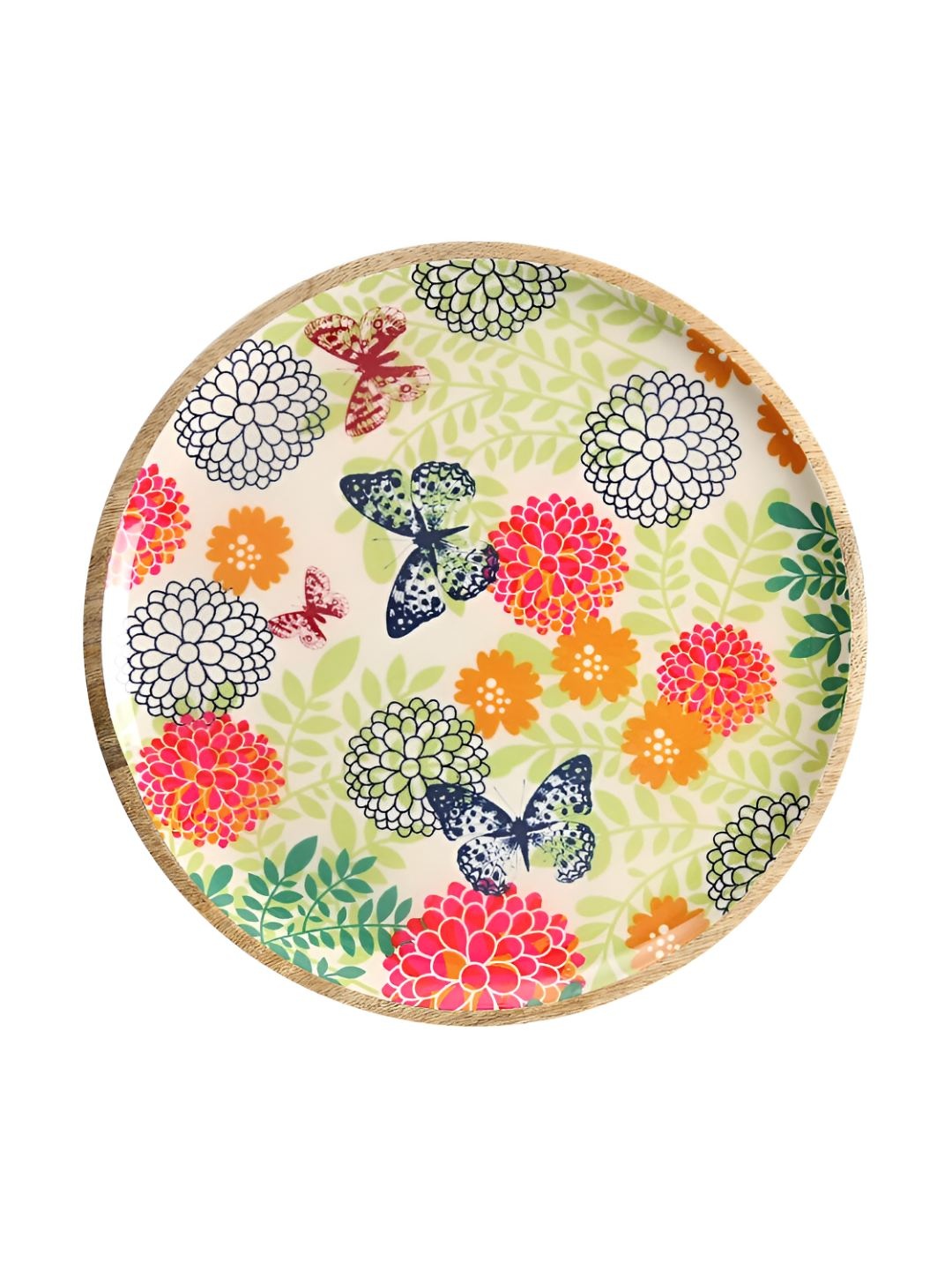 

India Circus by Krsnaa Mehta Green & Brown Monarch's Cadence Wooden Cake Stand