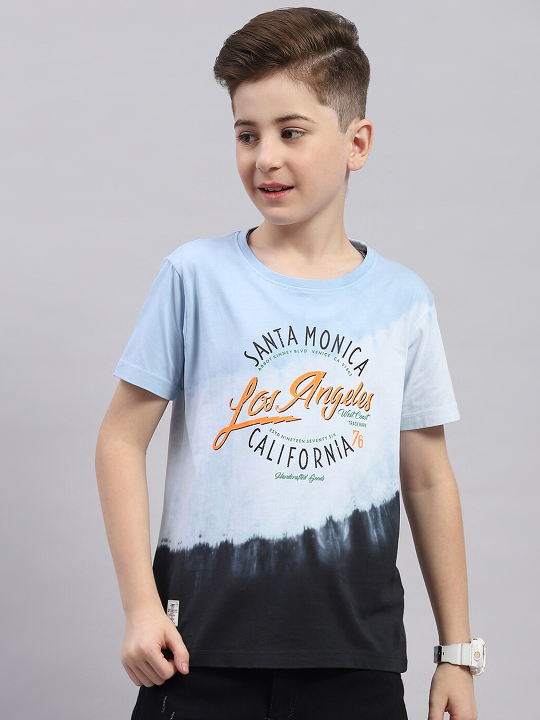 

Monte Carlo Boys Typography Printed Cotton T-shirt, Blue