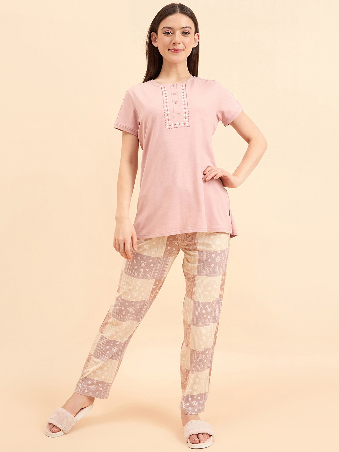 

Sweet Dreams Printed Top With Pyjamas, Mauve