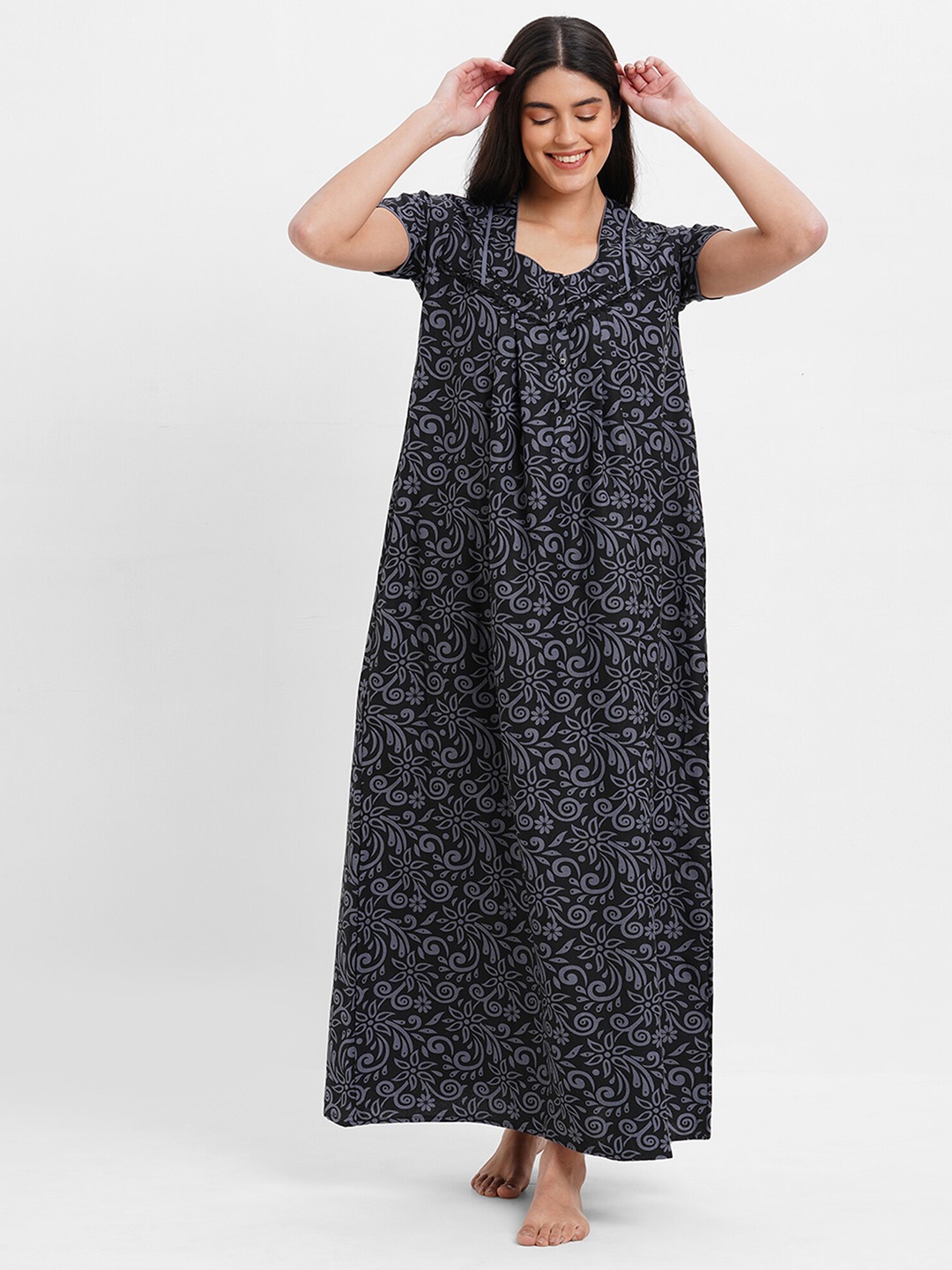 

Sweet Dreams Printed Maxi Nightdress, Grey