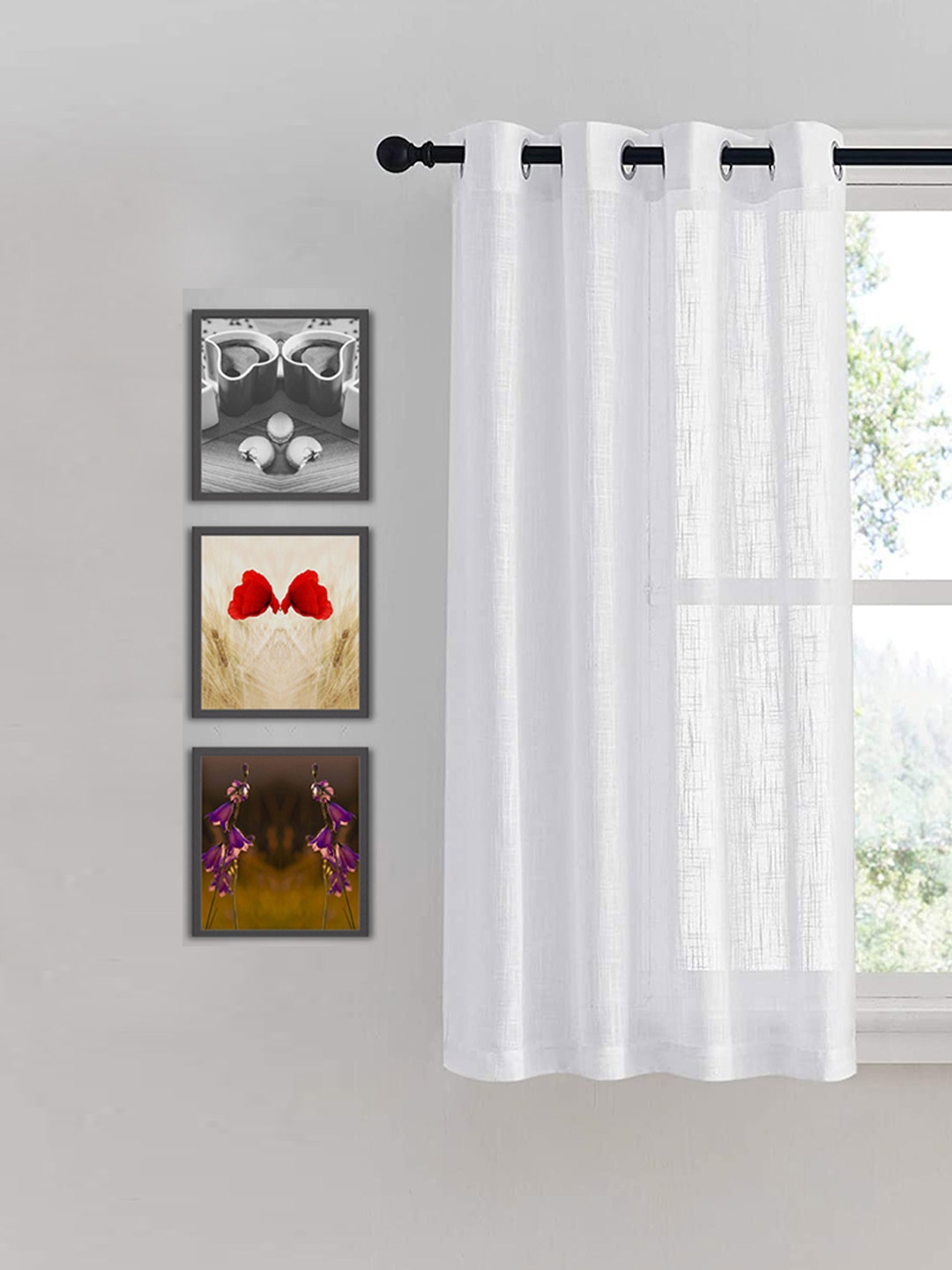 

HOMEMONDE White Cotton Window Curtain