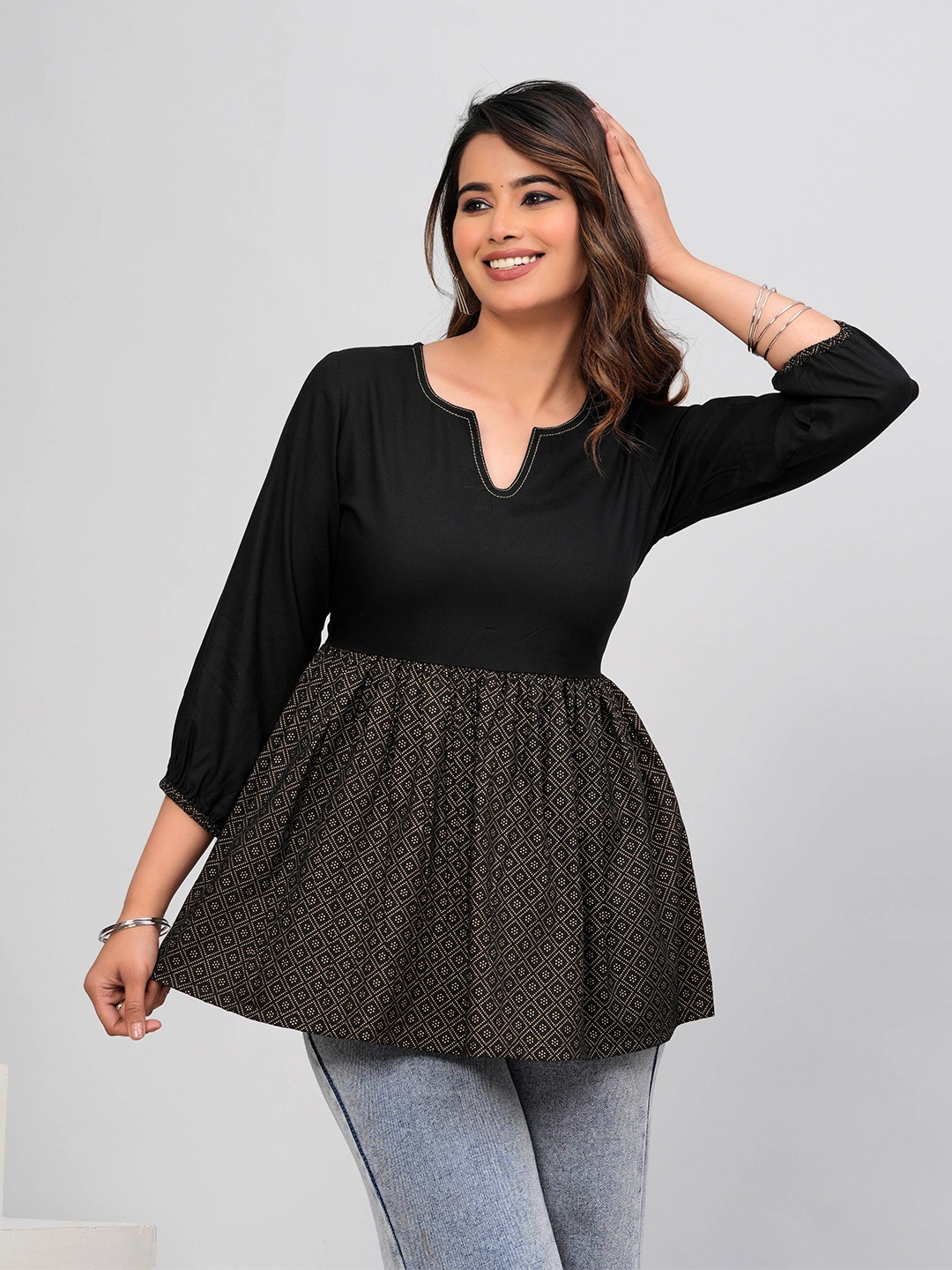 

DAEVISH Ethnic Top, Black
