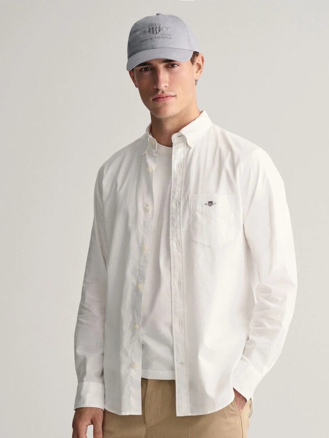 

GANT Button Down Collar Chest Pocket Regular Fit Casual Shirt, White