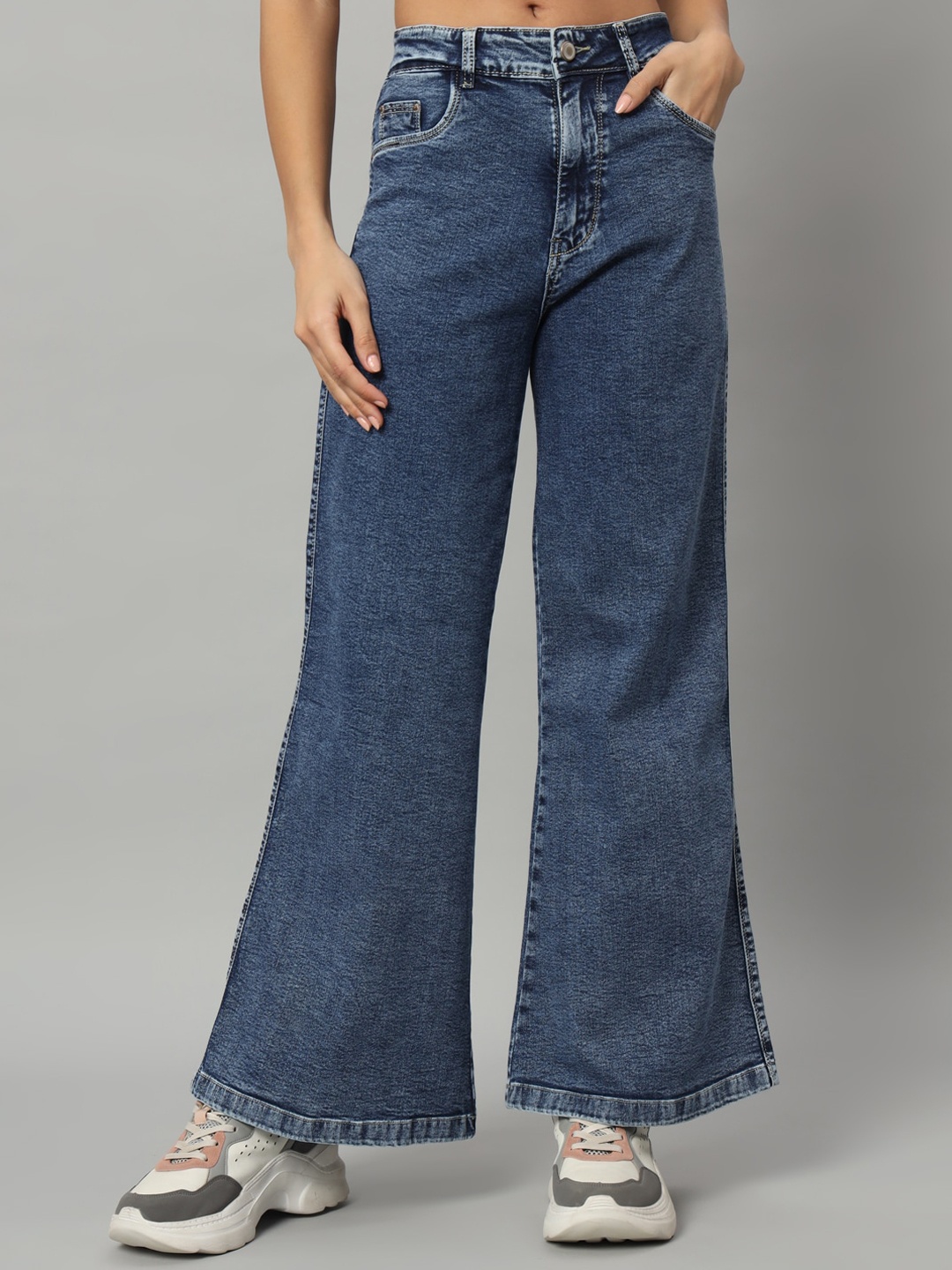 

Chemistry Women Straight Fit Cotton High-Rise Jeans, Blue