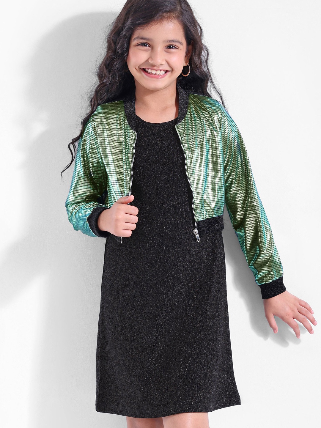 

Hola Bonita Girls A-Line Dress With Jacket, Black