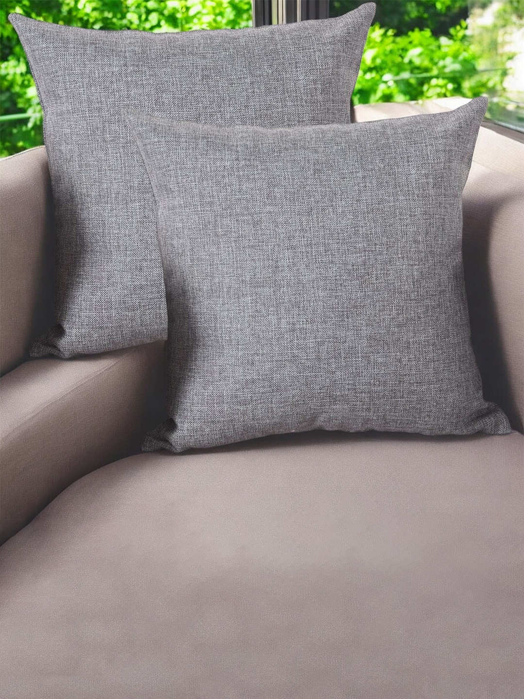 

CASA-NEST Silver-Toned 2 Pieces Jute Cushion Covers