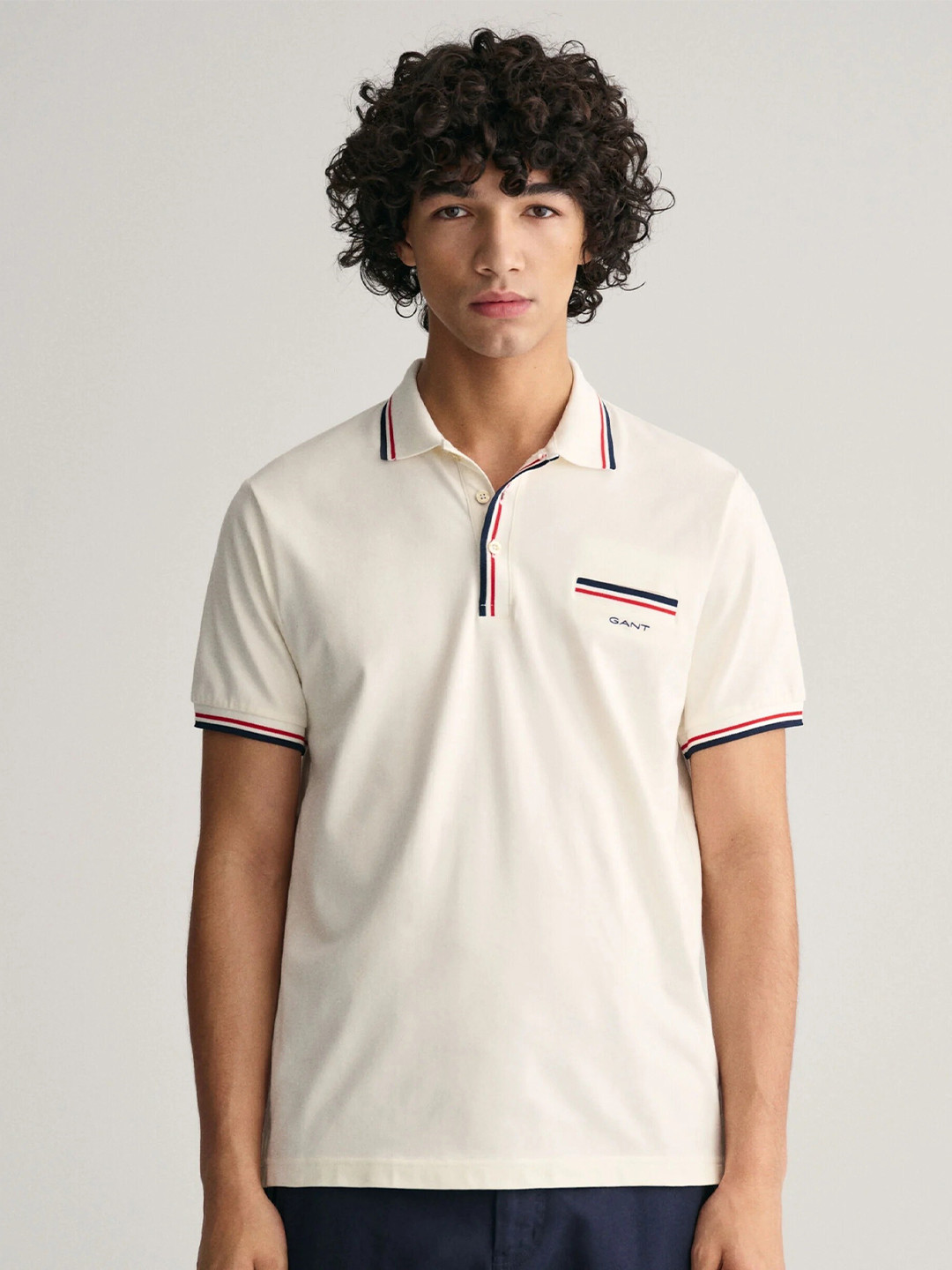 

GANTPolo Collar Short Sleeves Pockets Cotton Casual T-shirt, Off white