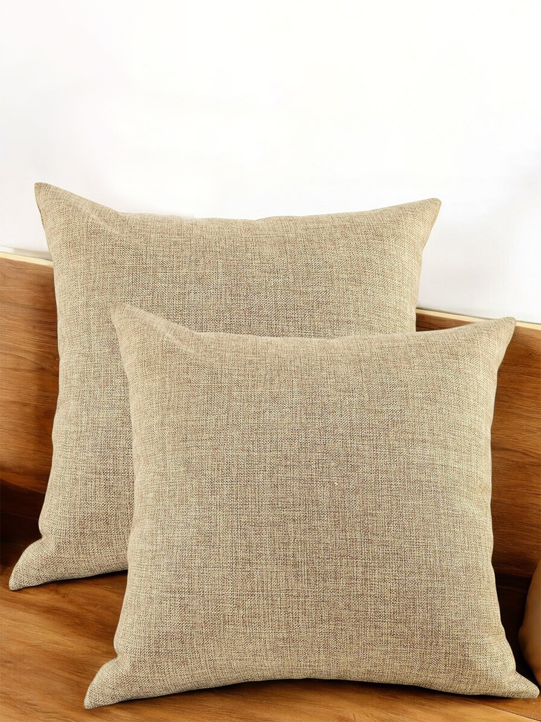 

CASA-NEST Beige 2 Pieces Jute Cushion Covers