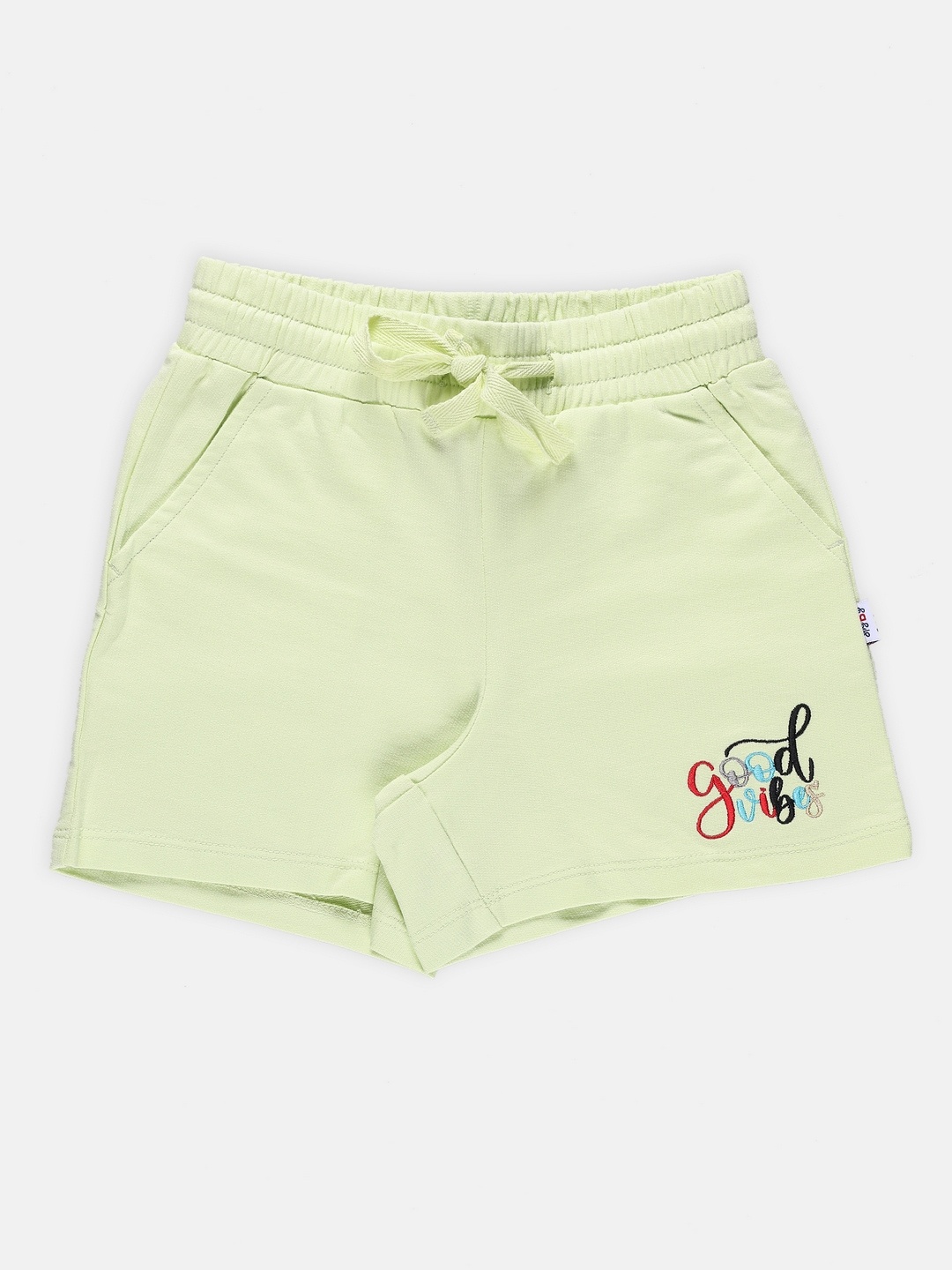 

SPYBY Girls Mid-Rise Cotton Shorts, Green