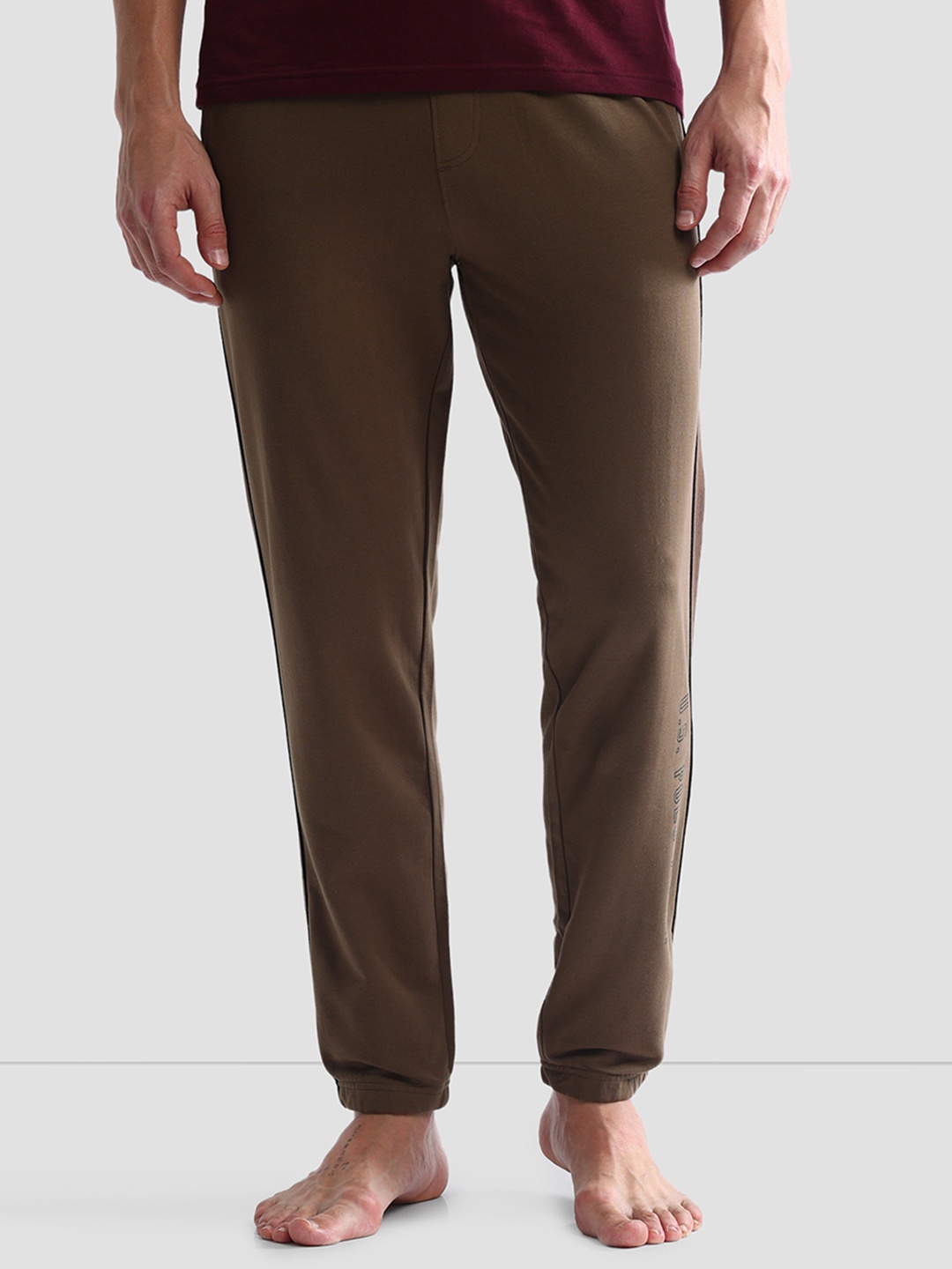 

U.S. Polo Assn. Men Printed Pure Cotton Lounge Pant, Brown