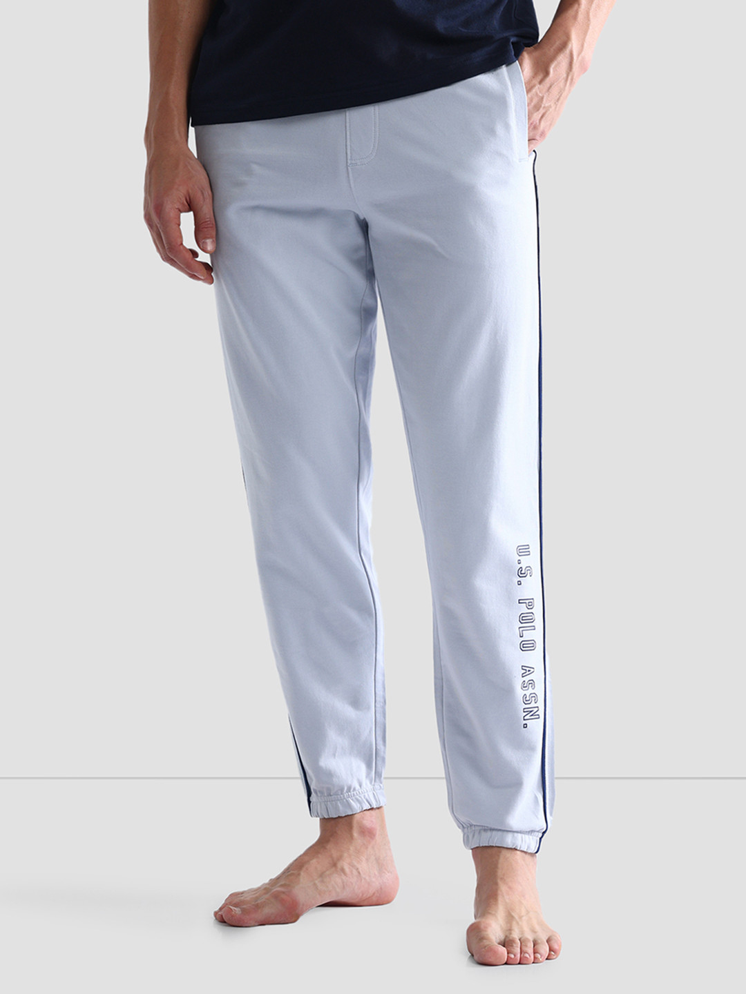 

U.S. Polo Assn. Men Knitted Pure Cotton Lounge jogger, Blue