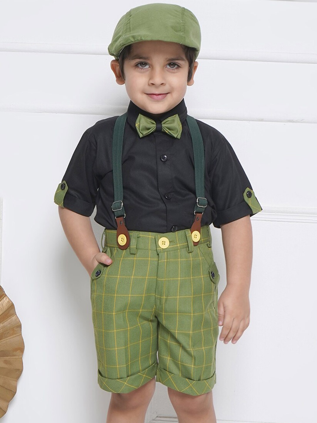

Aj DEZInES Boys Shirt with Shorts, Green