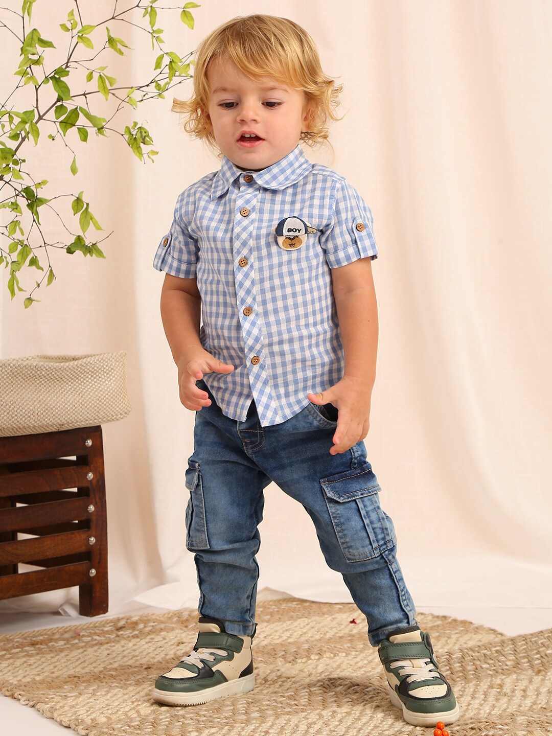 

My Milestones Infants Checked Cotton Casual Shirt, Blue