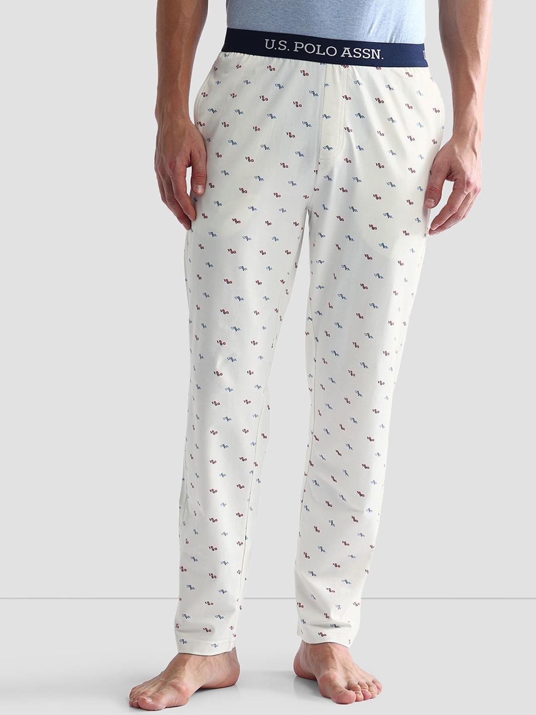 

U.S. Polo Assn. Men Printed Lounge Pant, White