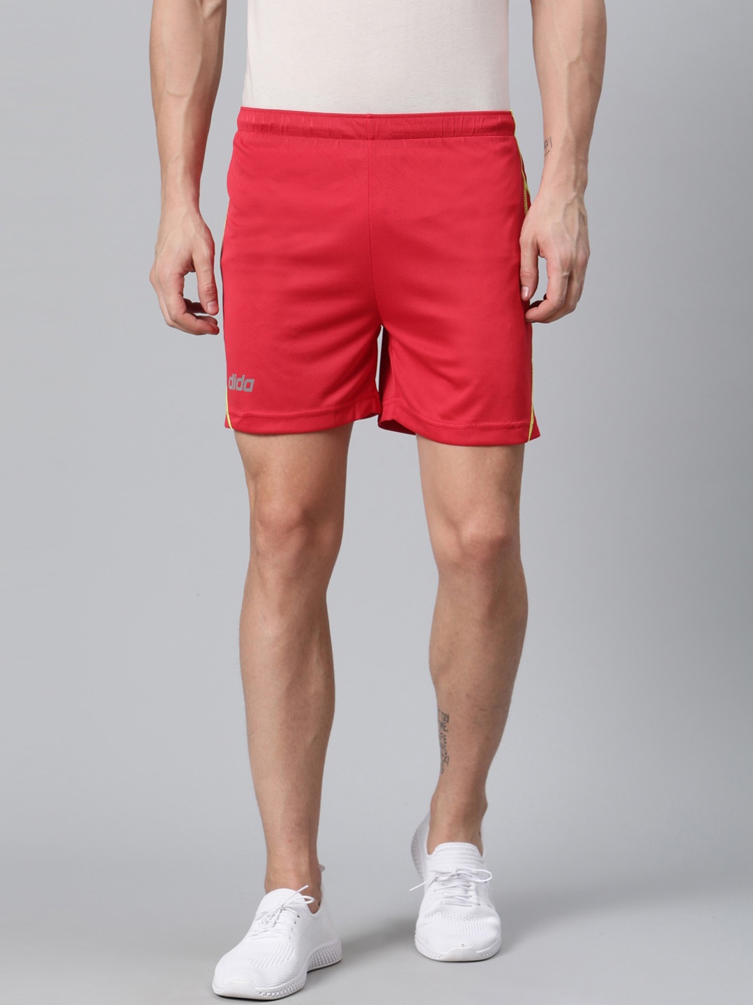 DIDA Men Mid Rise Light Weight Stretchable Dry Fit Sports Shorts, Red