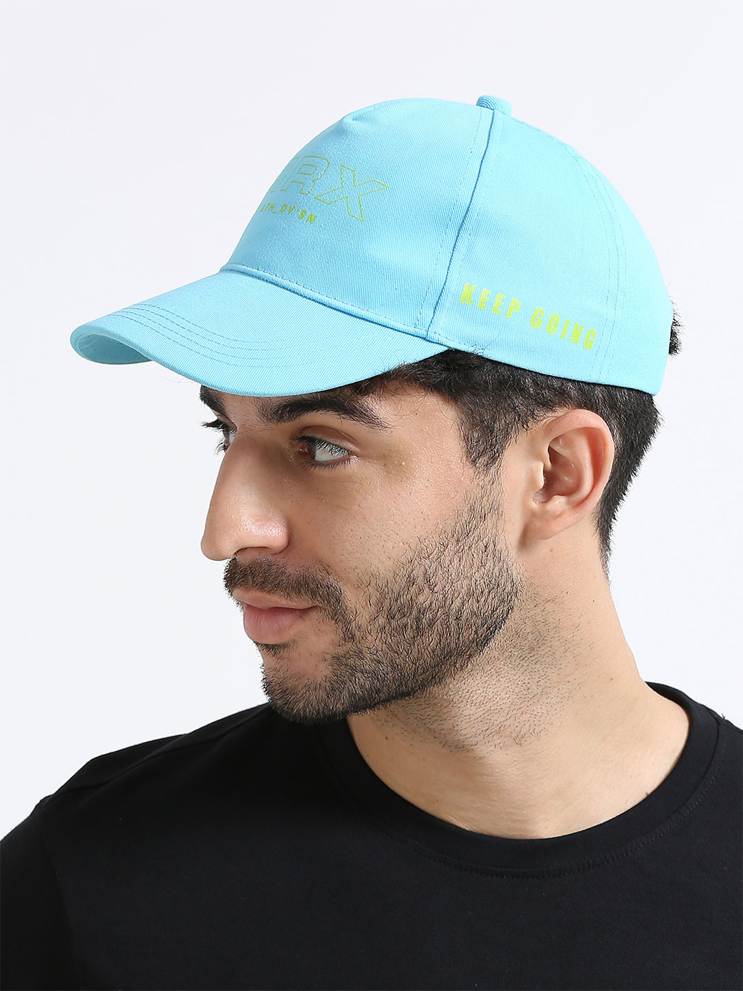 

HRX by Hrithik Roshan Unisex Sky Blue Embroidered Cotton Baseball Cap