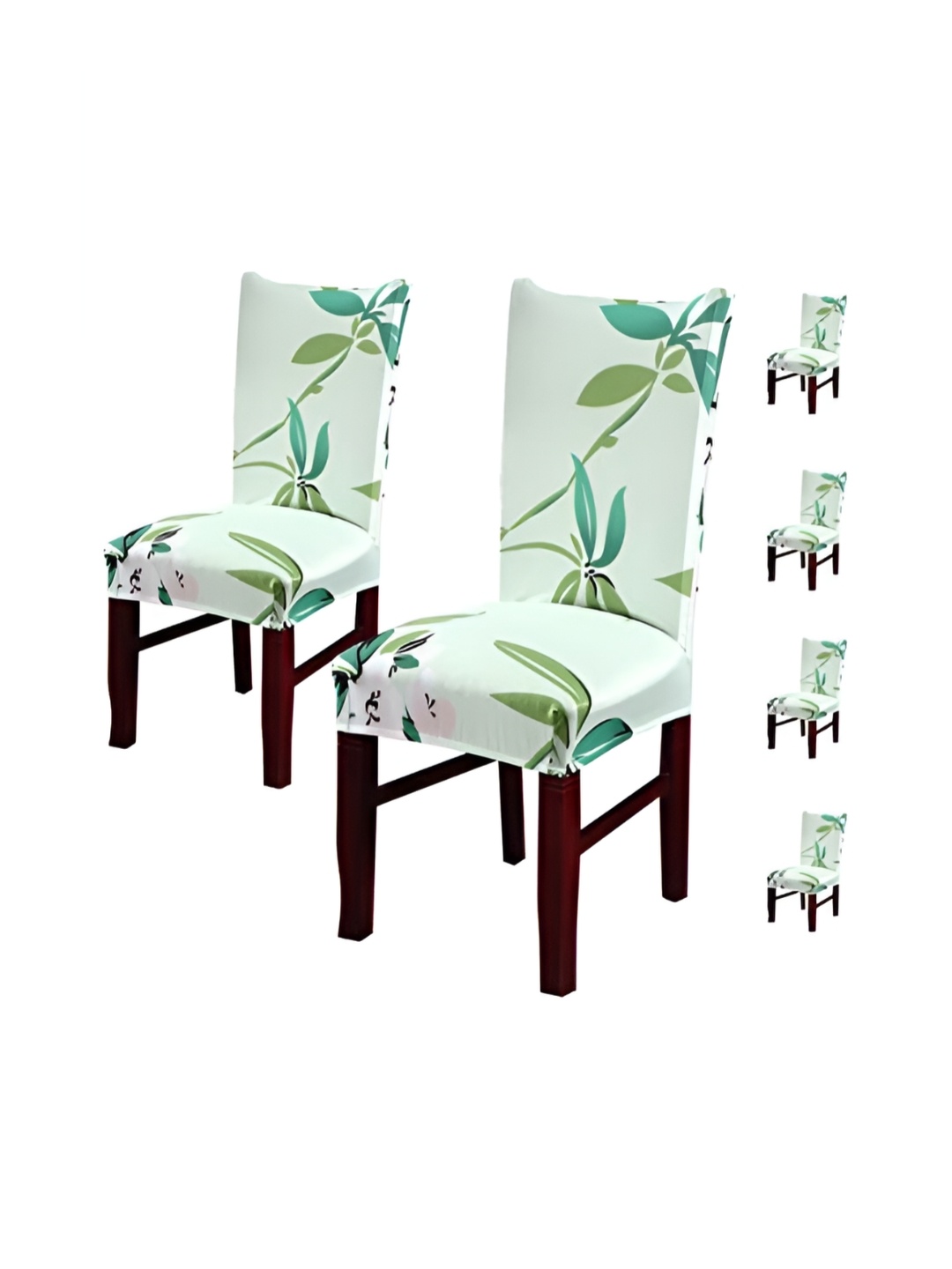 

HOUSE OF QUIRK Green 6 Pieces Printed Stretchable Chair Covers