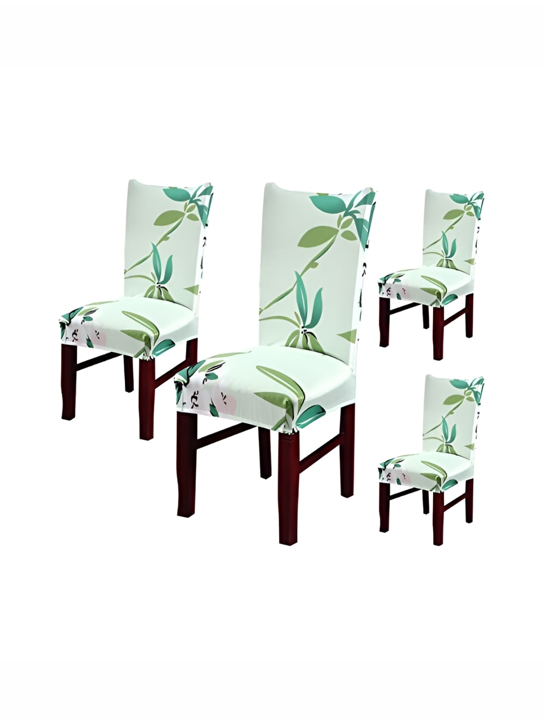 

HOUSE OF QUIRK Pista Green 4 Pieces Printed Stretchable Chair Covers
