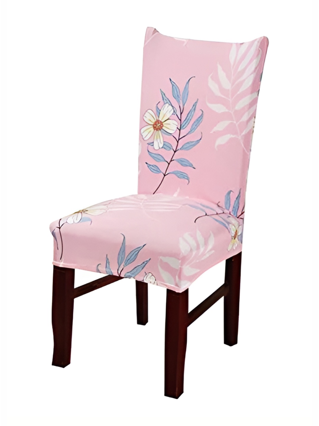 

HOUSE OF QUIRK Pink & White Printed Stretchable Chair Cover