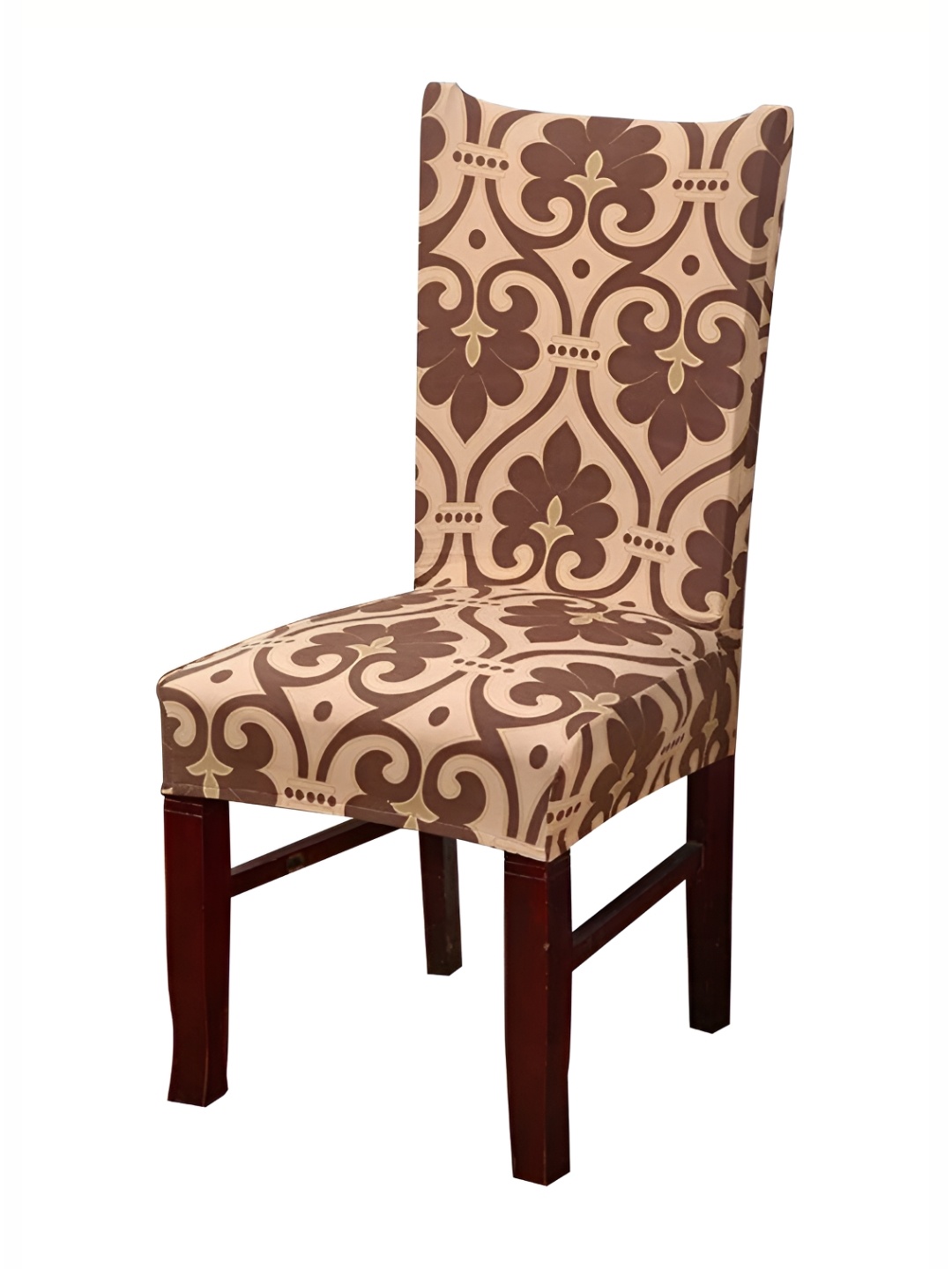 

HOUSE OF QUIRK Brown & Beige Printed Stretchable Chair Covers