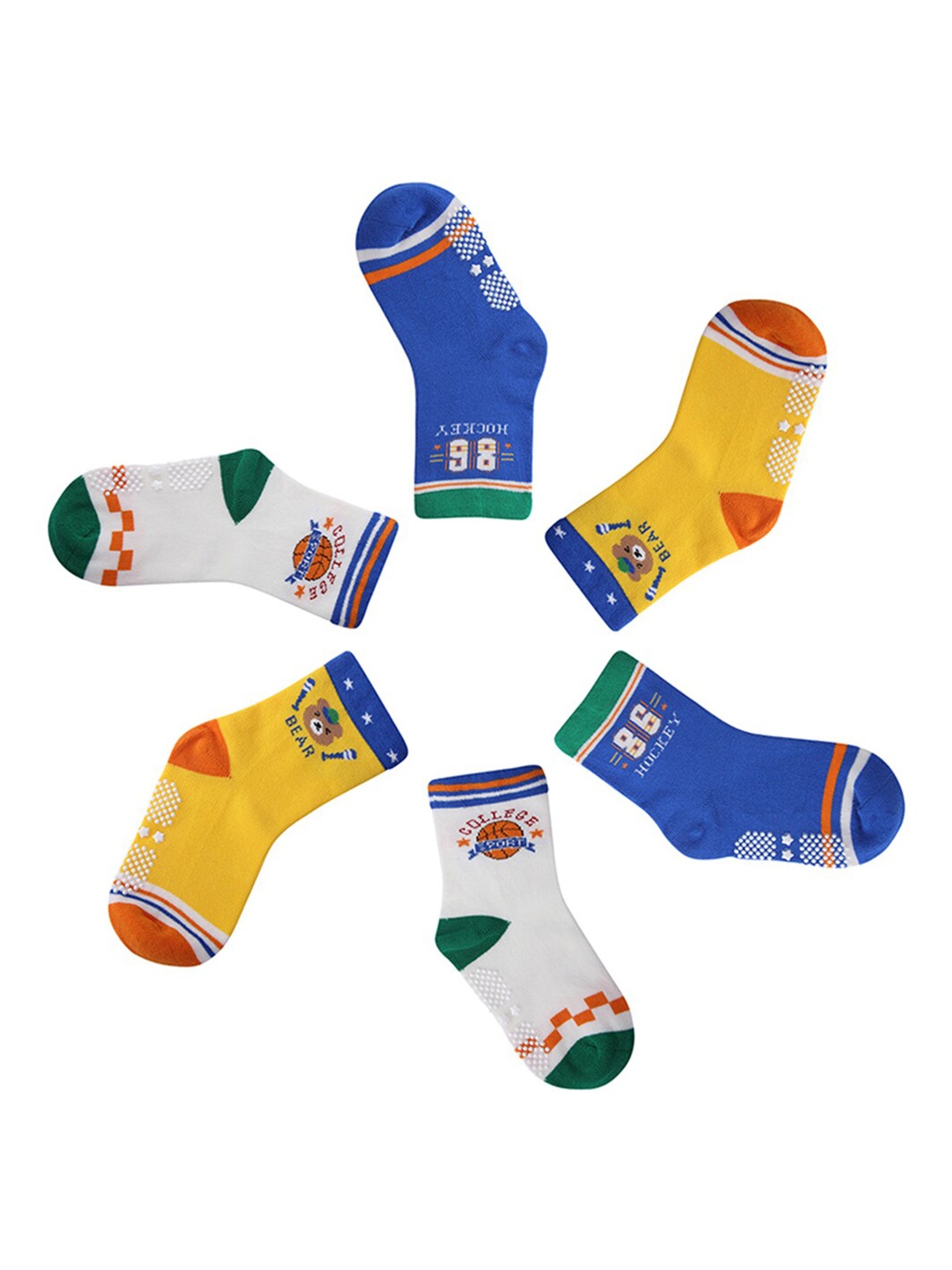 

INCLUD Boys Pack Of 3 Patterned Pure Cotton Above Ankle Socks, White