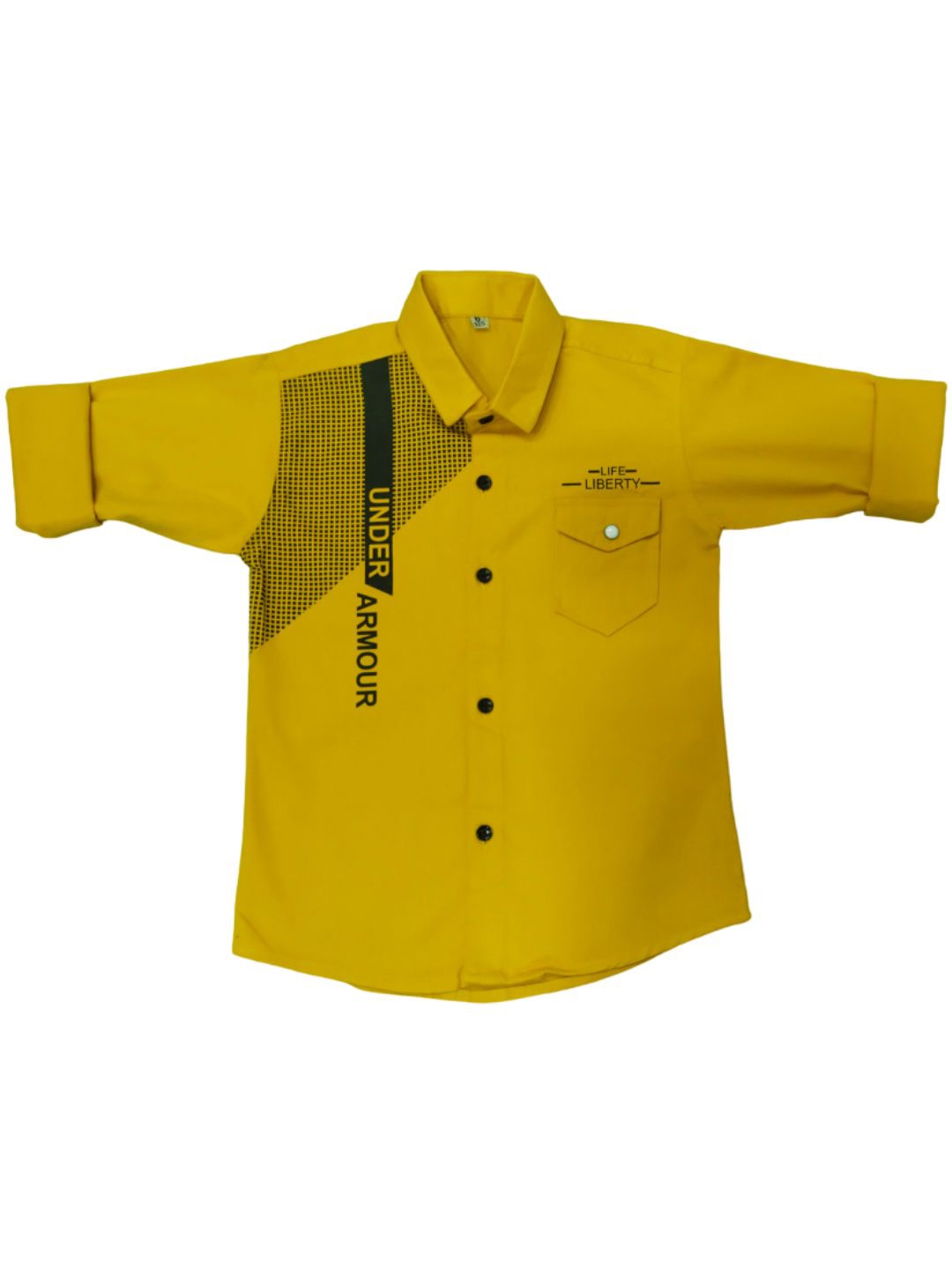 

BAESD Boys Comfort Spread Collar Long Sleeves Cotton Shirt, Gold
