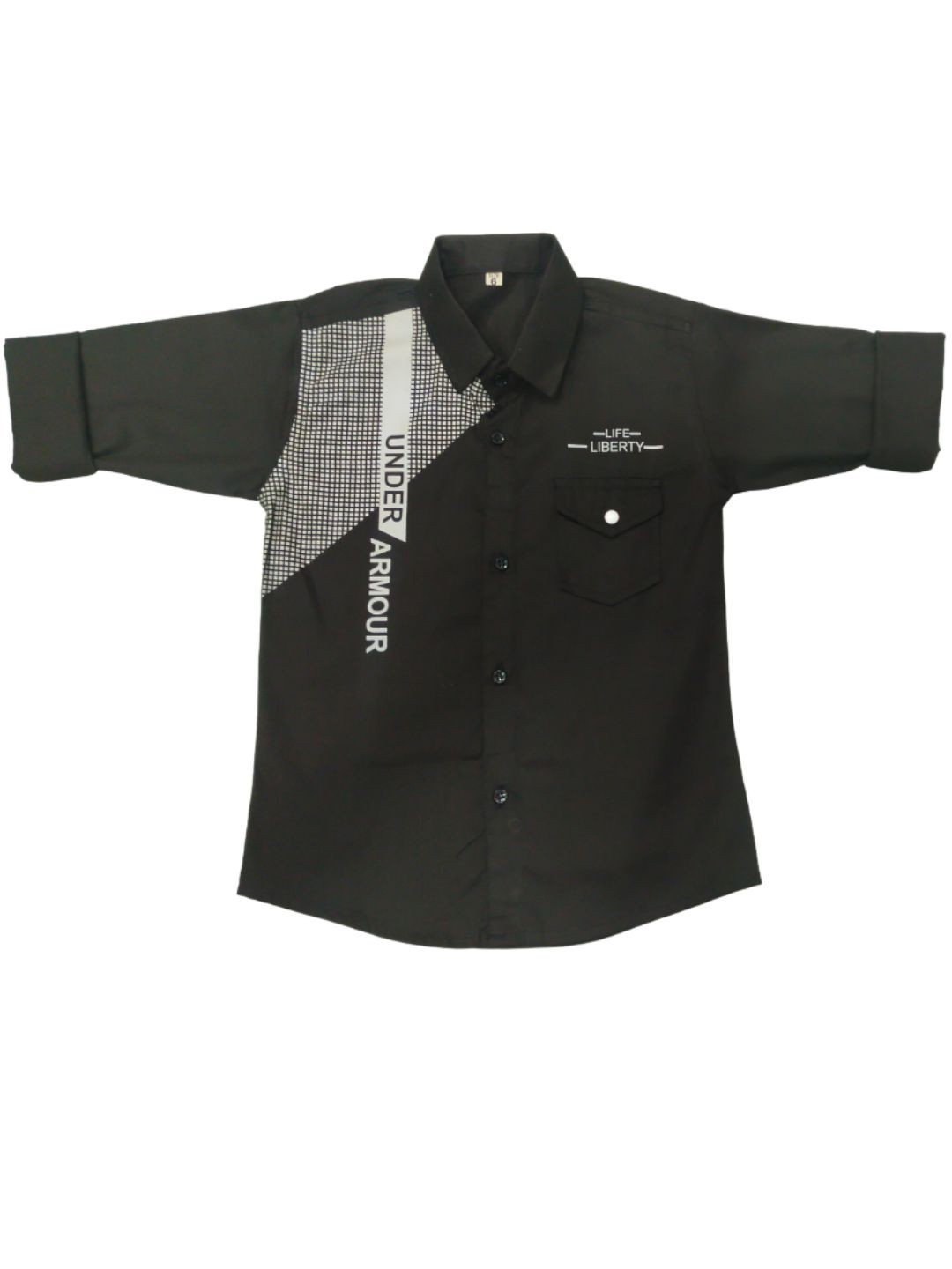 

BAESD Boys Comfort Spread Collar Long Sleeves Cotton Shirt, Black