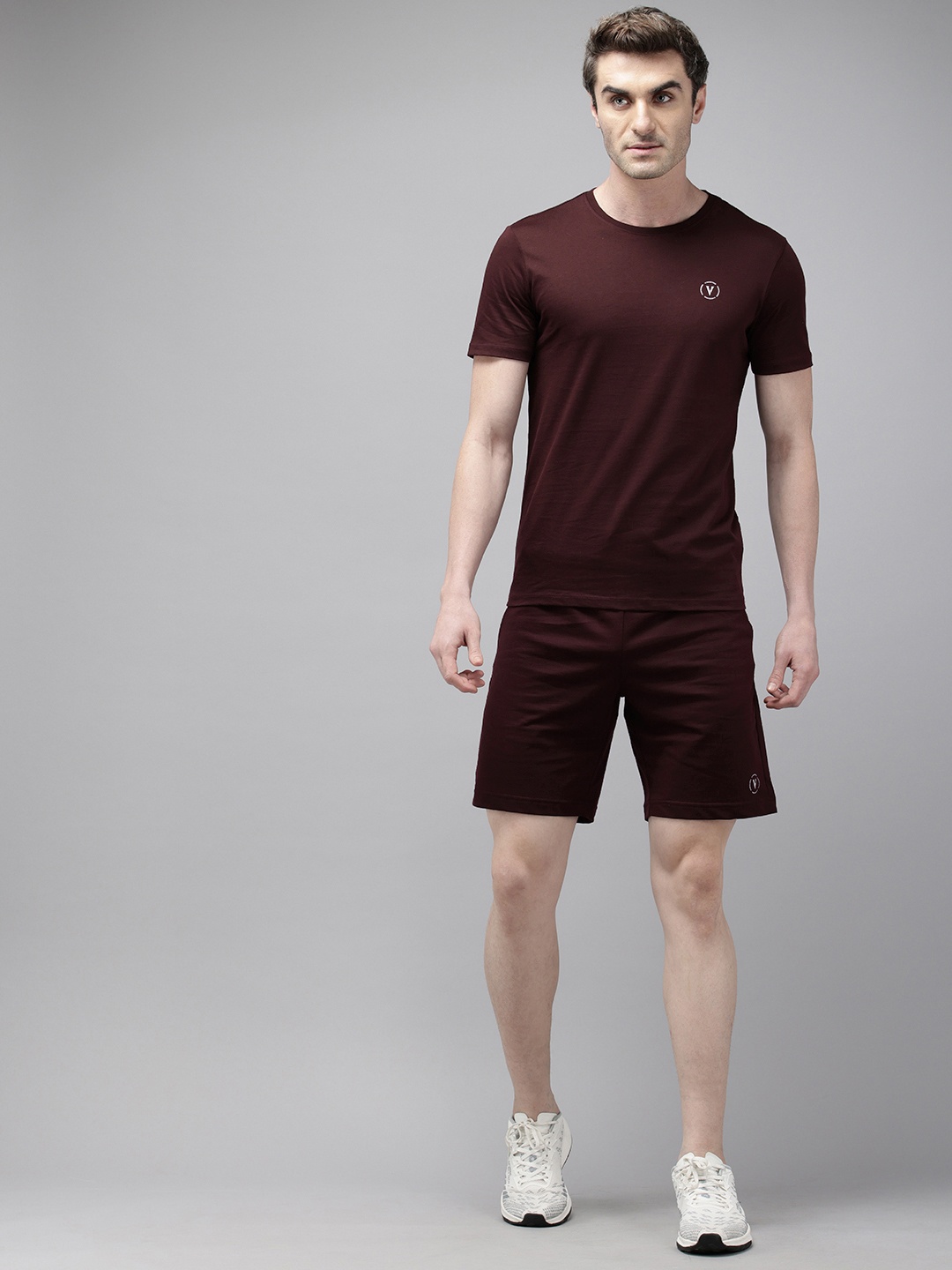 

Van Heusen Pure Cotton T-Shirt with Shorts Co-Ords, Maroon
