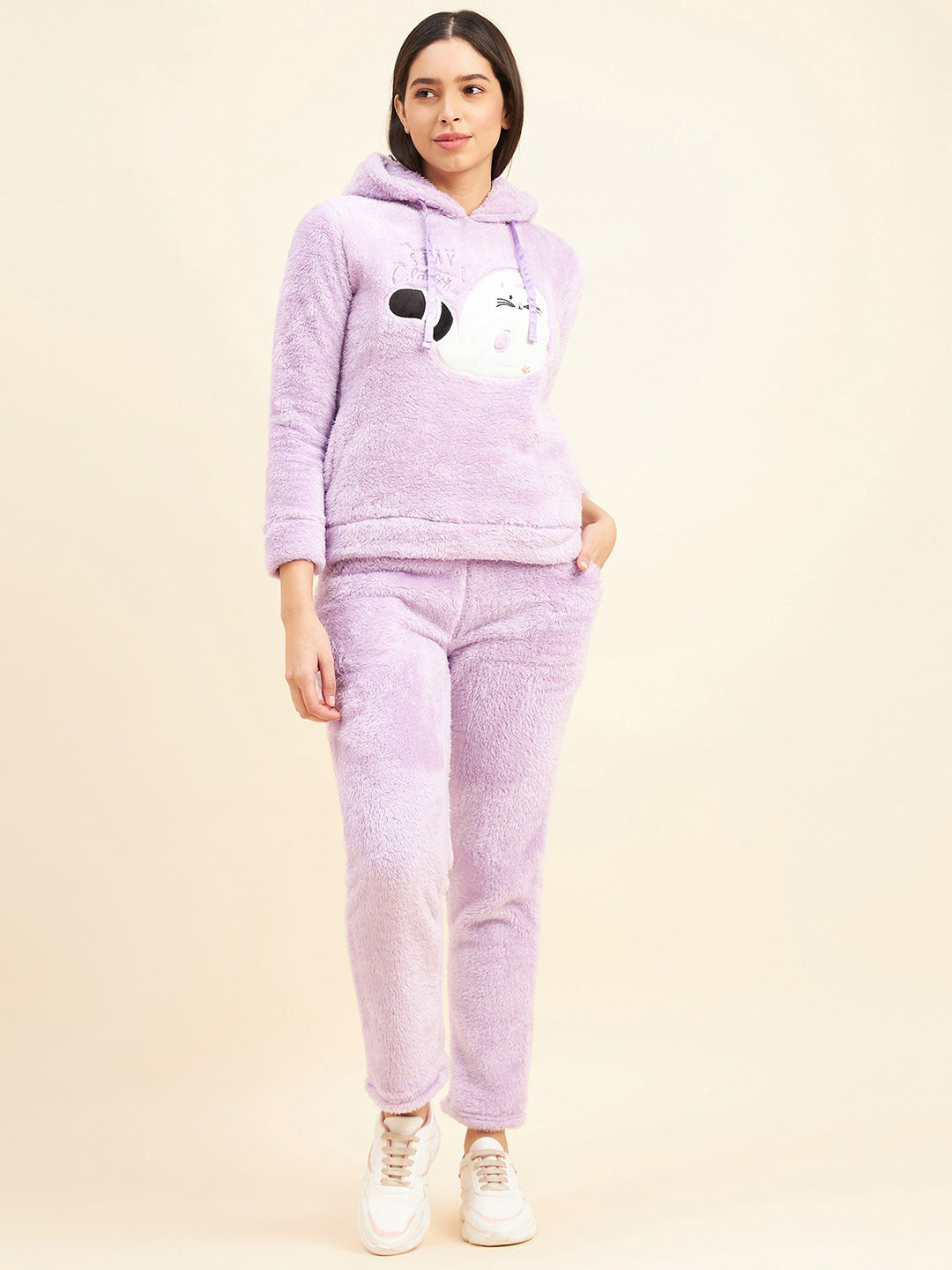 

Sweet Dreams Lavender Hooded Night Suit