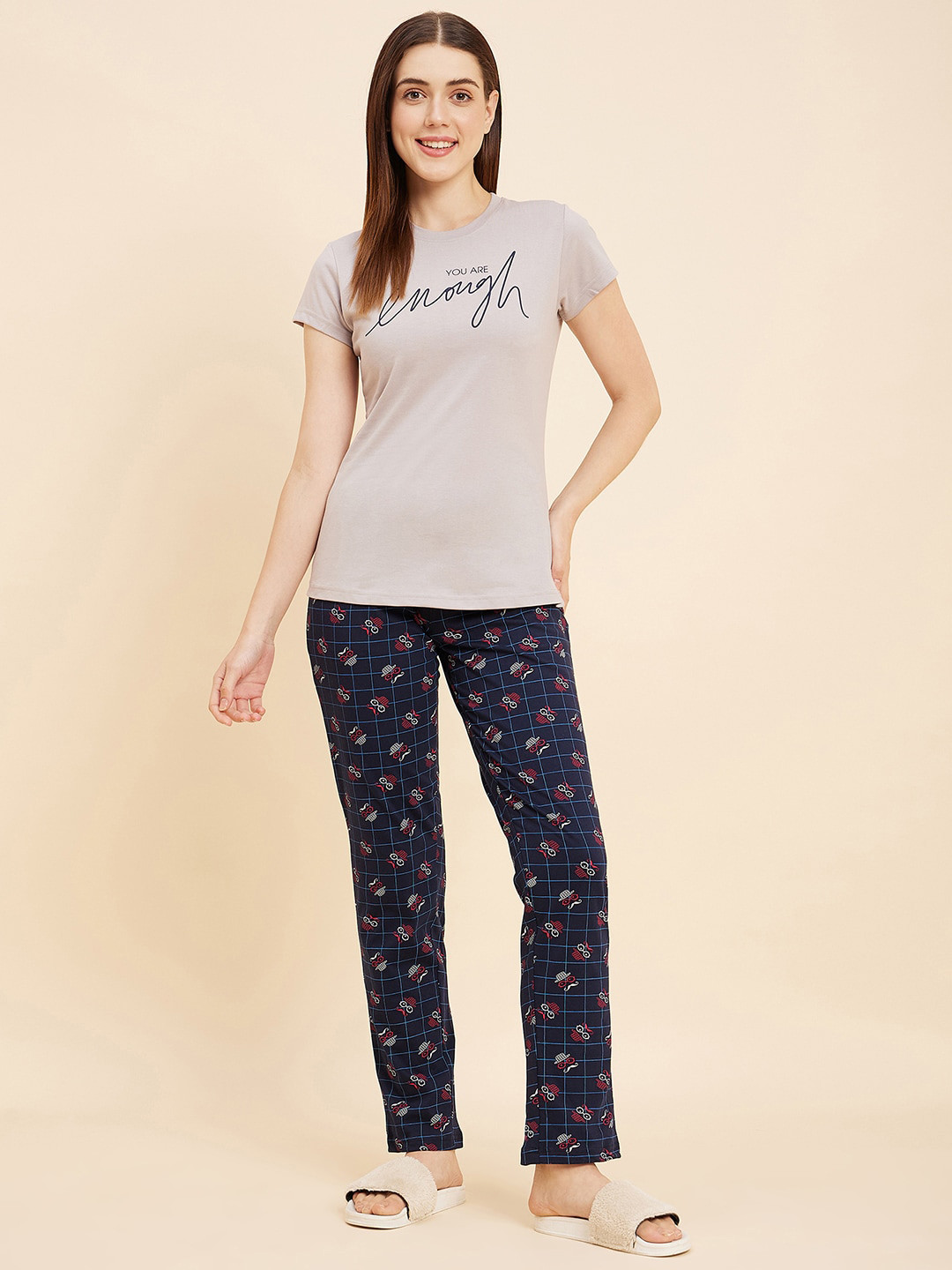 

Sweet Dreams Grey Printed Night Suit