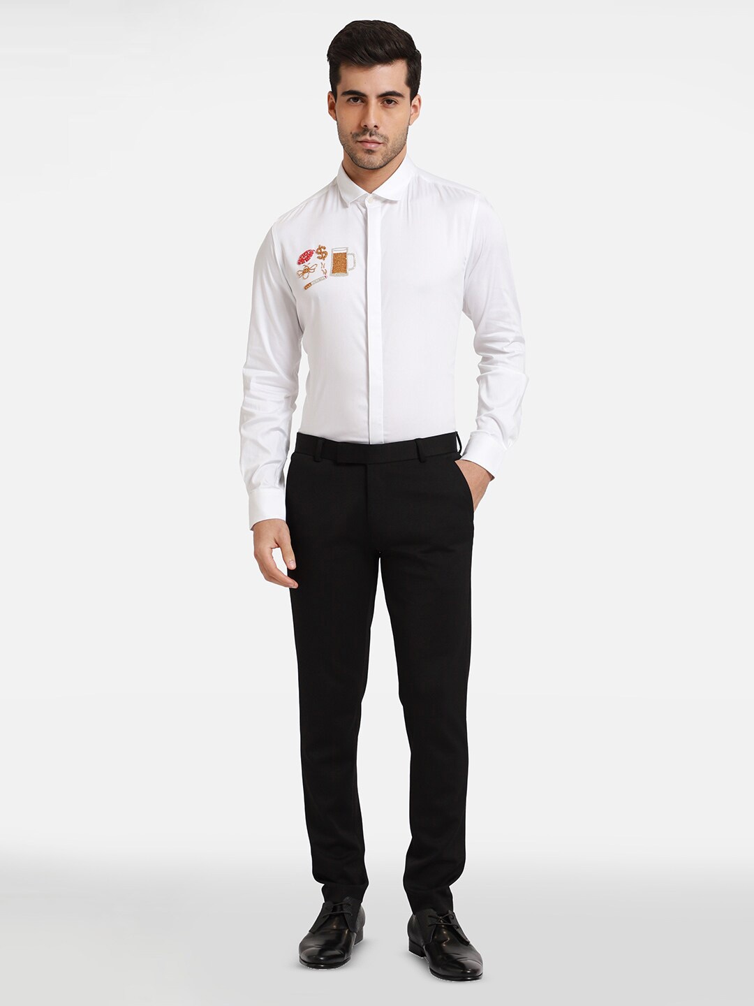 

Komal Kothari India Slim Embellished Slim Fit Cotton Party Shirt, White