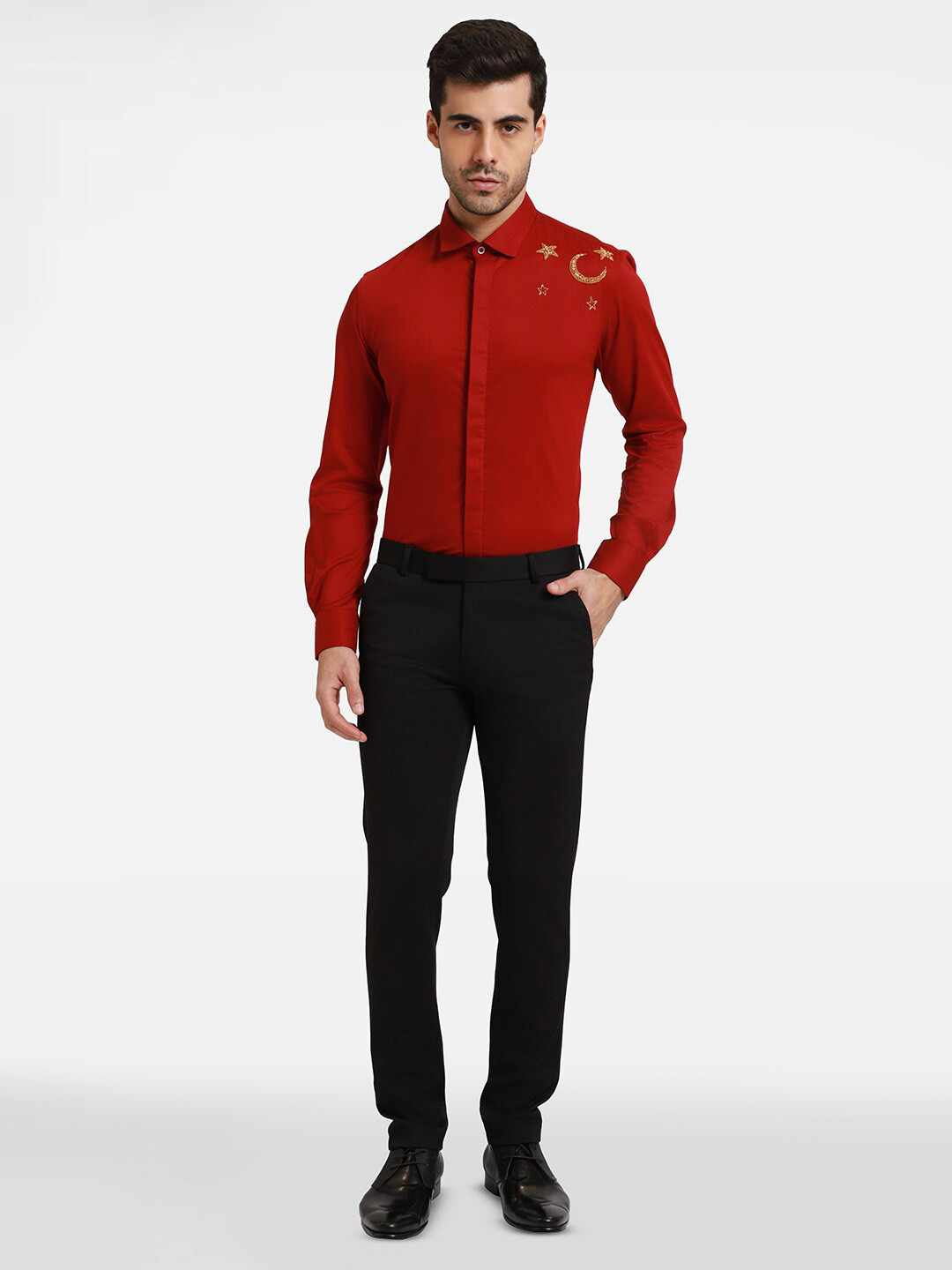 

Komal Kothari Slim Fit Cotton Party Shirt, Burgundy