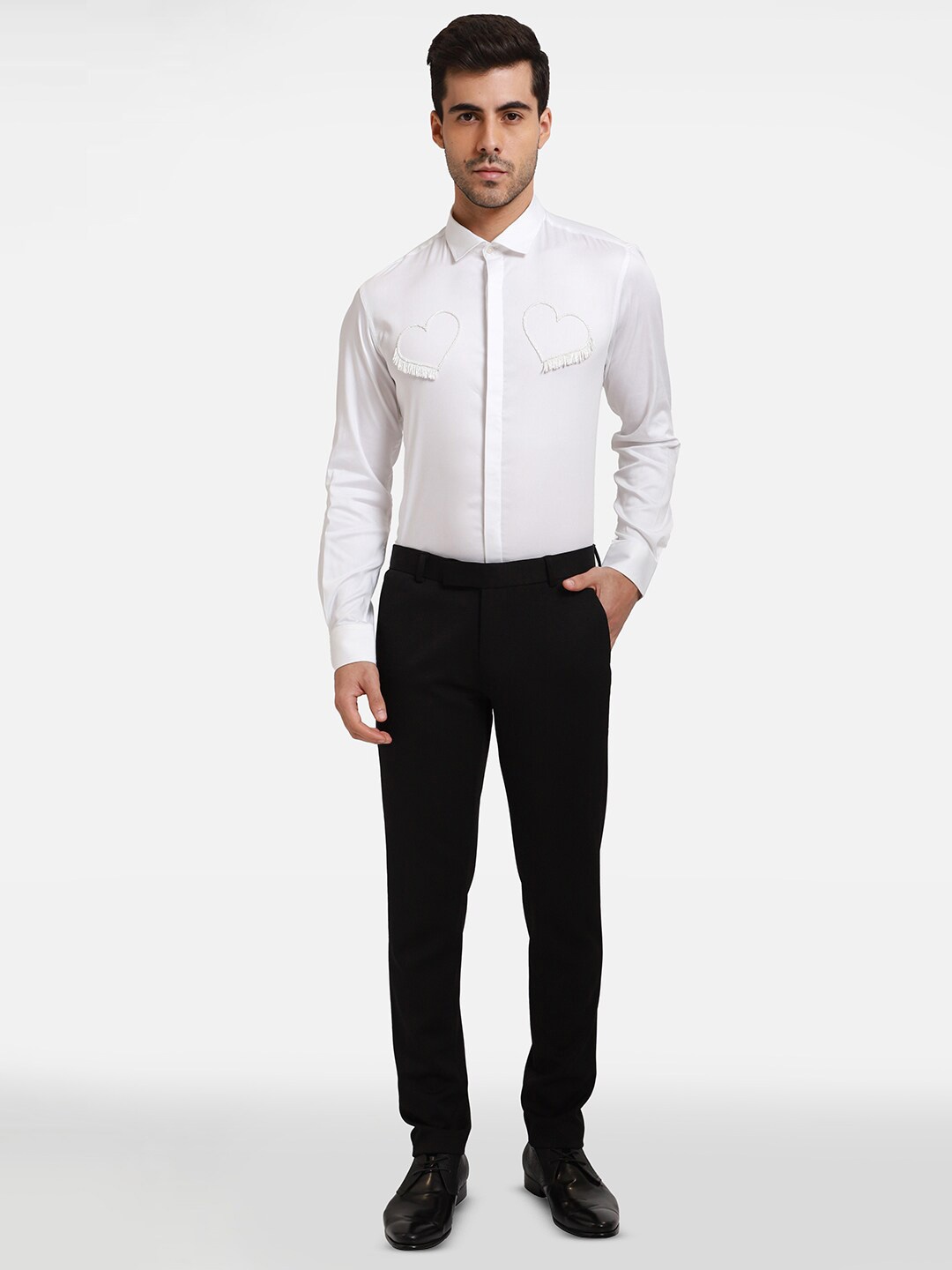 

Komal Kothari India Slim Embellished Slim Fit Cotton Party Shirt, White