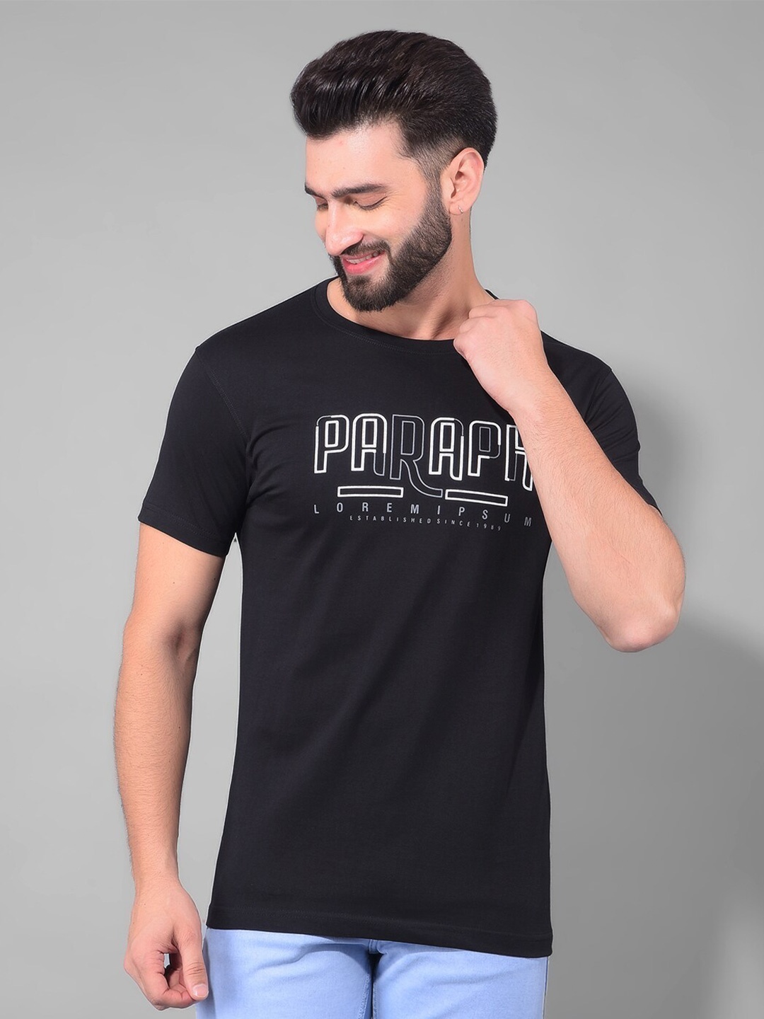 

COBB Typography Printed Cotton T-shirt, Black