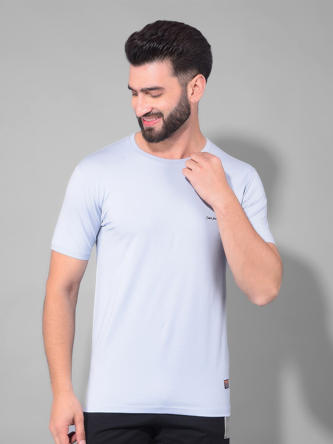 

COBB Round Neck Short Sleeves Cotton T-shirt, Lavender