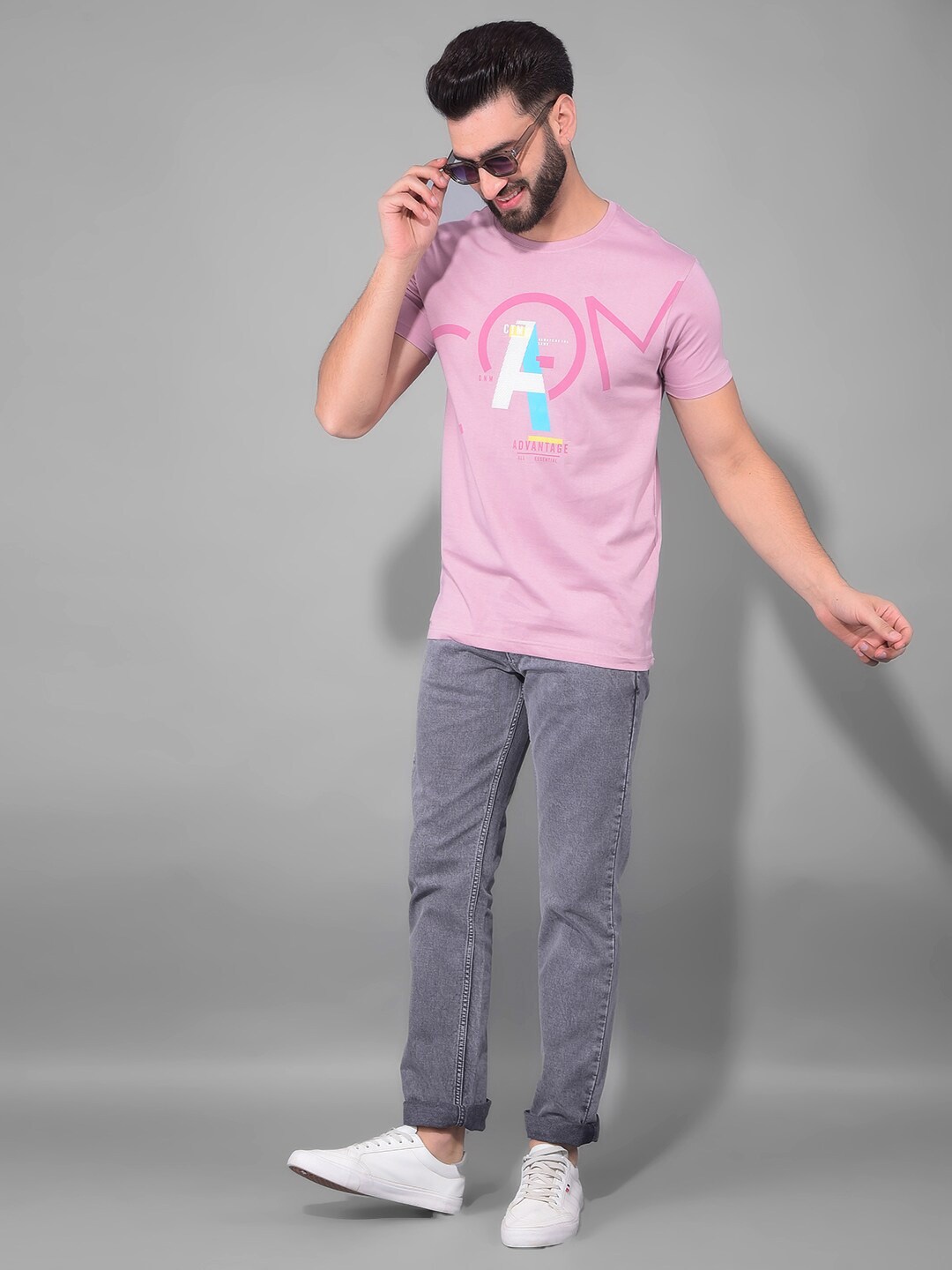 

COBB Typography Printed Cotton T-shirt, Mauve