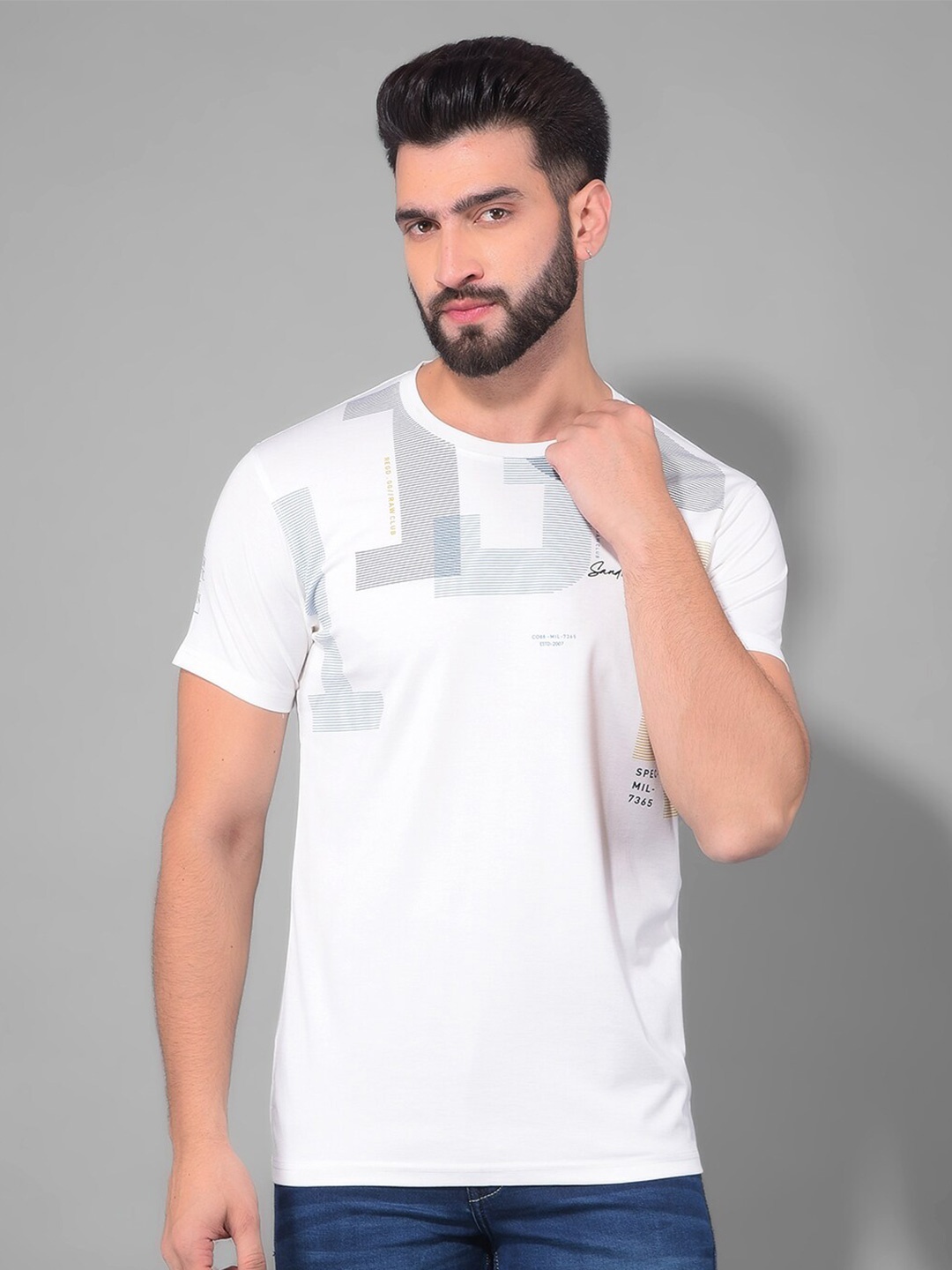 

COBB Typography Printed Cotton T-shirt, Off white
