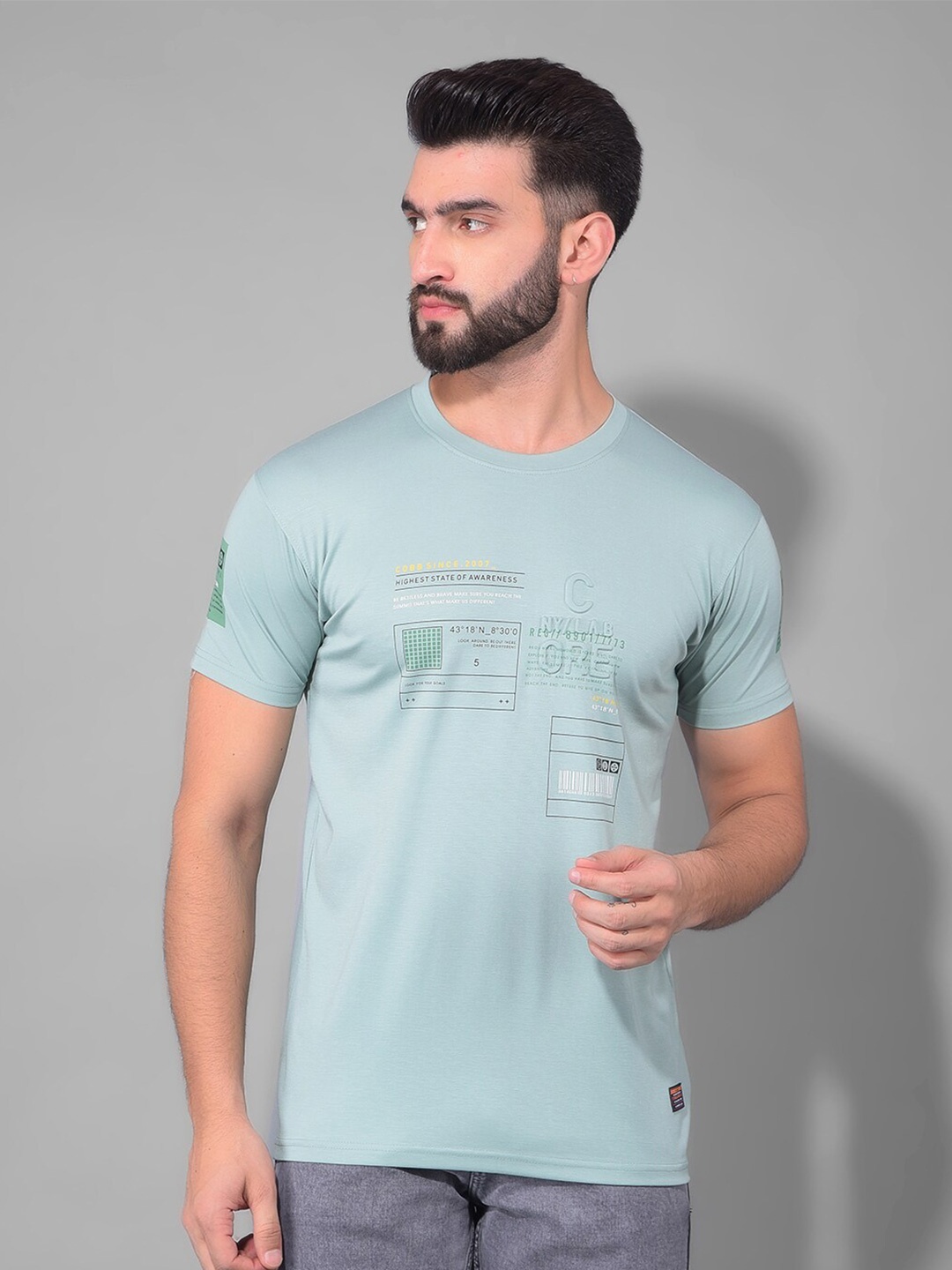 

COBB Typography Printed Cotton T-shirt, Green